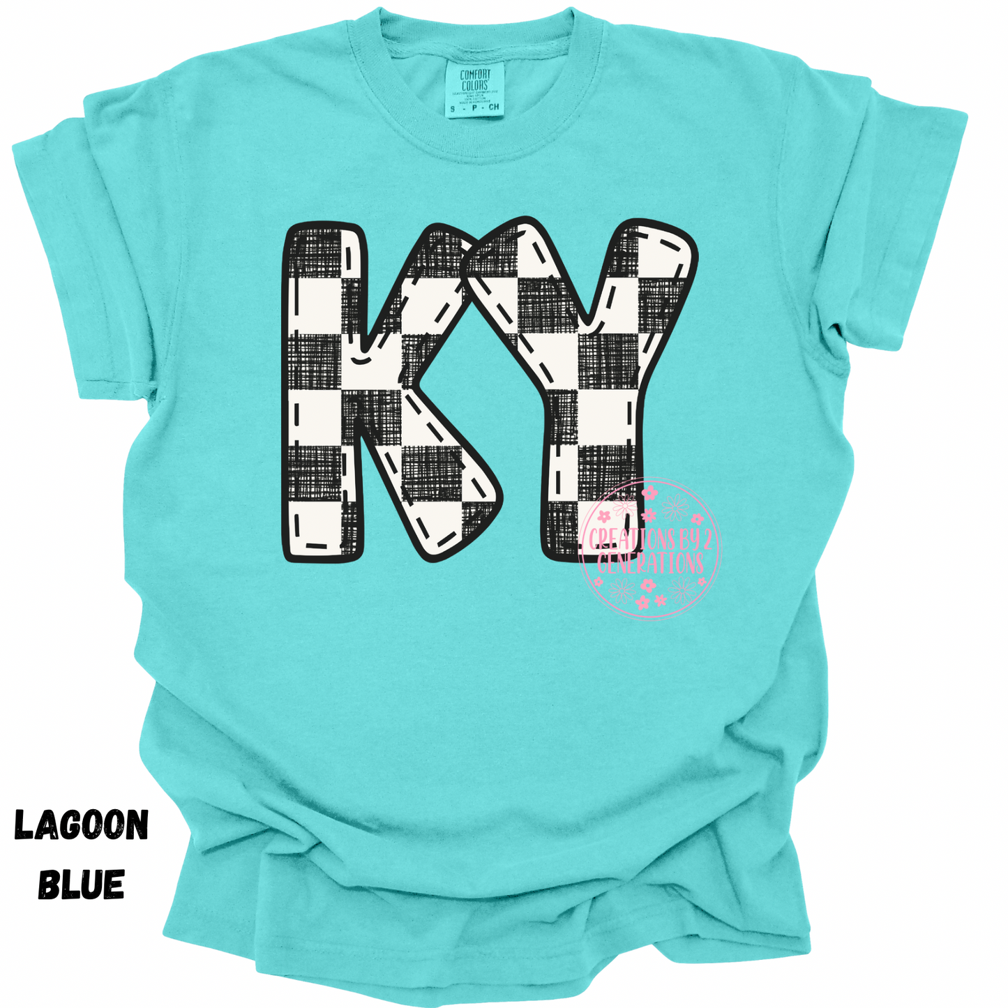 KY BLACK AND WHITE CHECKERED PRINT