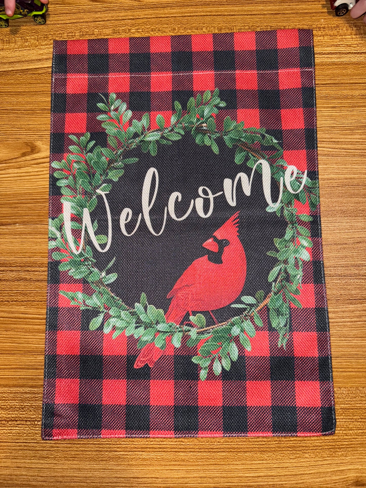 WELCOME BLACK & RED CHECKERED FLAG