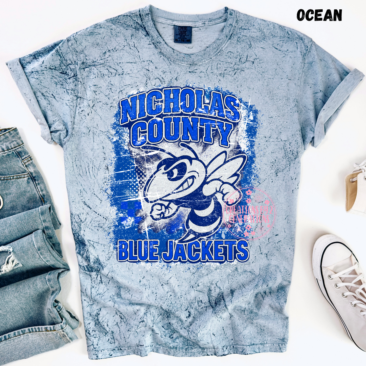 NICHOLAS COUNTY BLUE JACKETS GRUNGE PREORDER