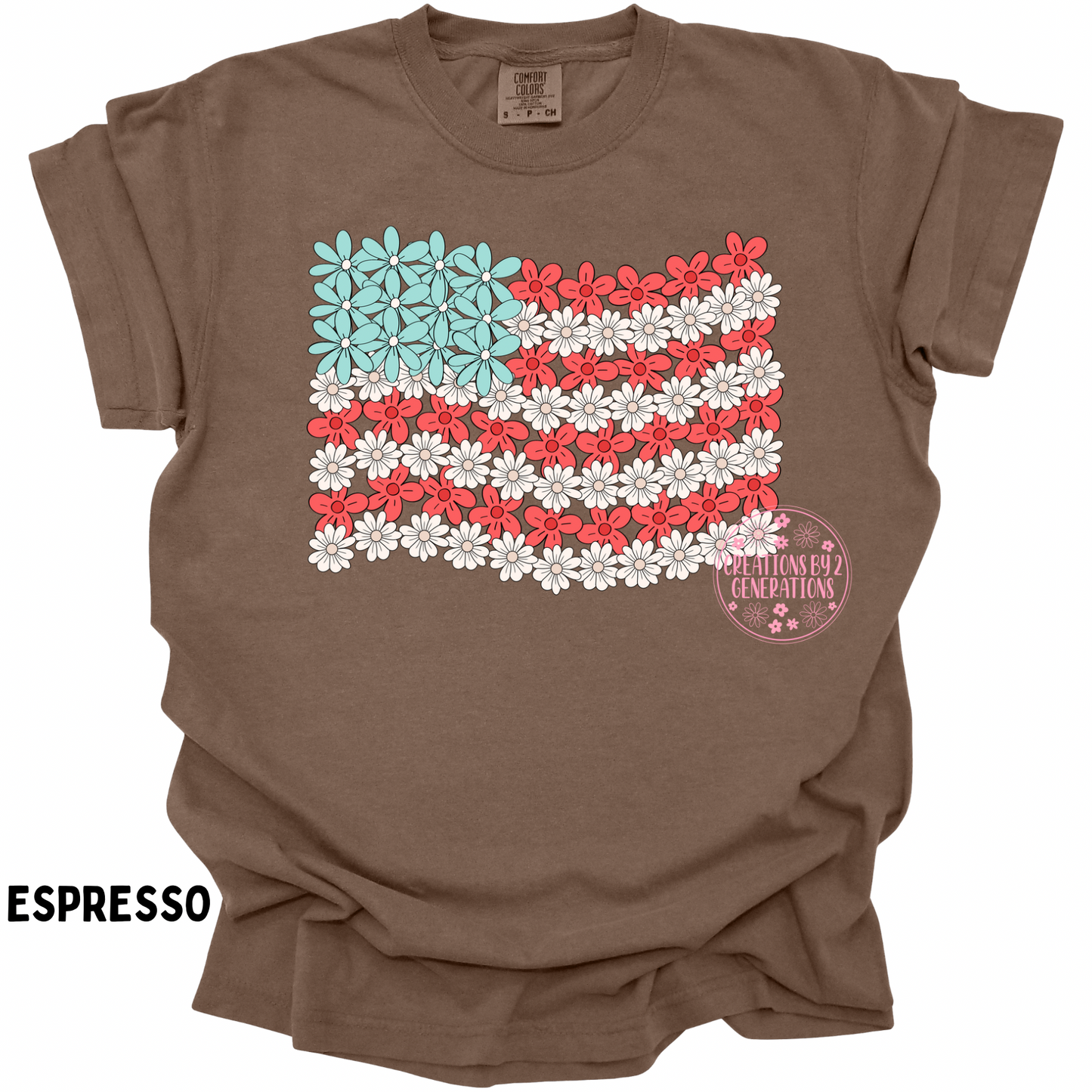 FLORAL FLAG RWB PRINT