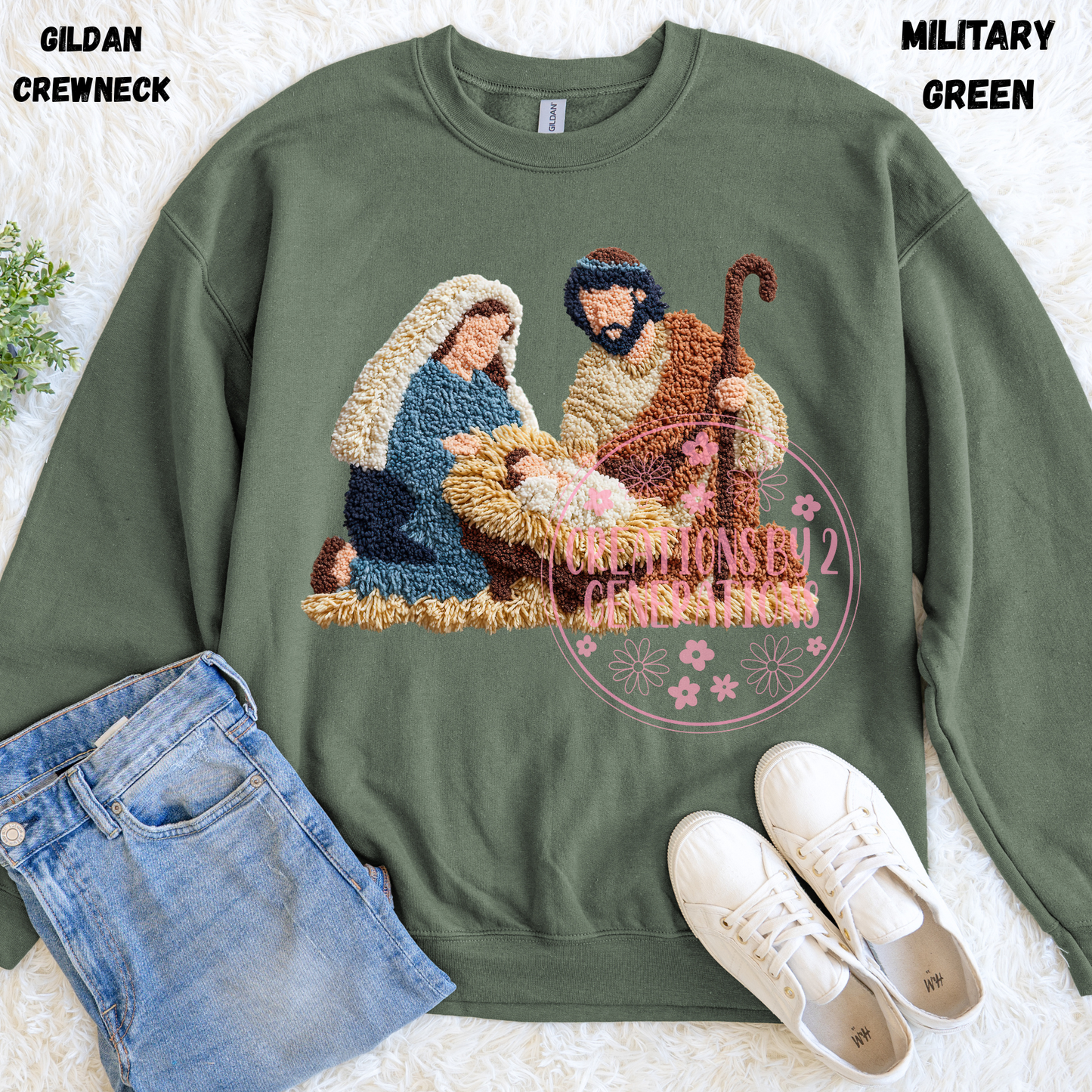 NATIVITY FAUX YARN PRINT