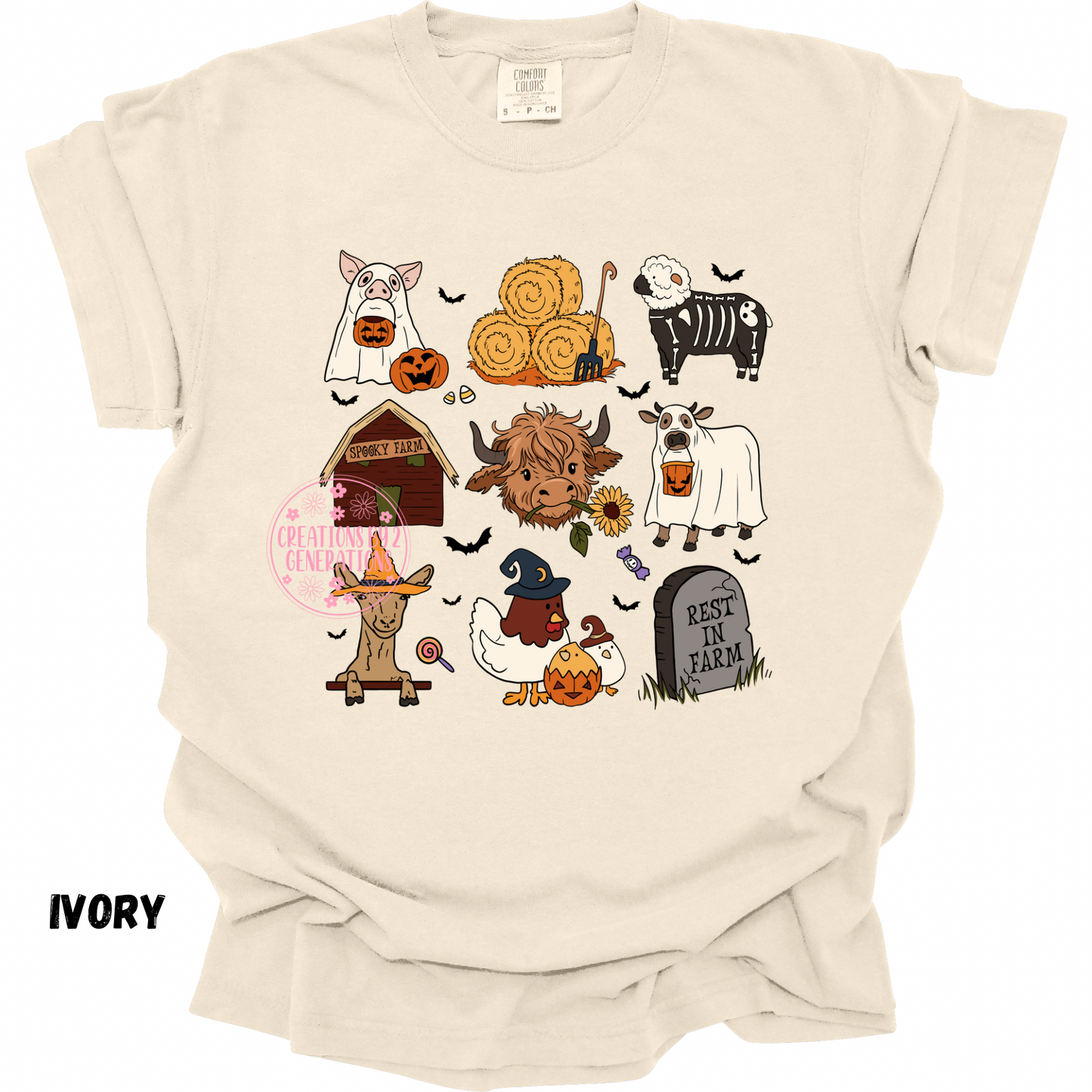 FARM ANIMALS HALLOWEEN PRINT