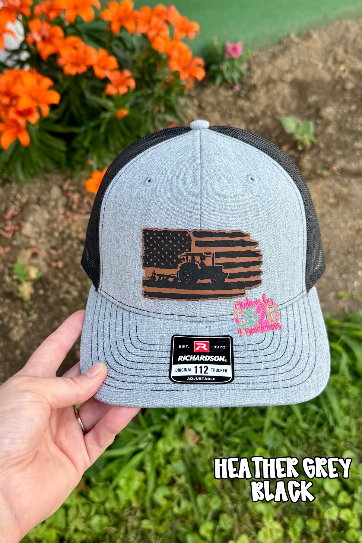 TRACTOR WITH FLAG HAT (BLACK BACK)