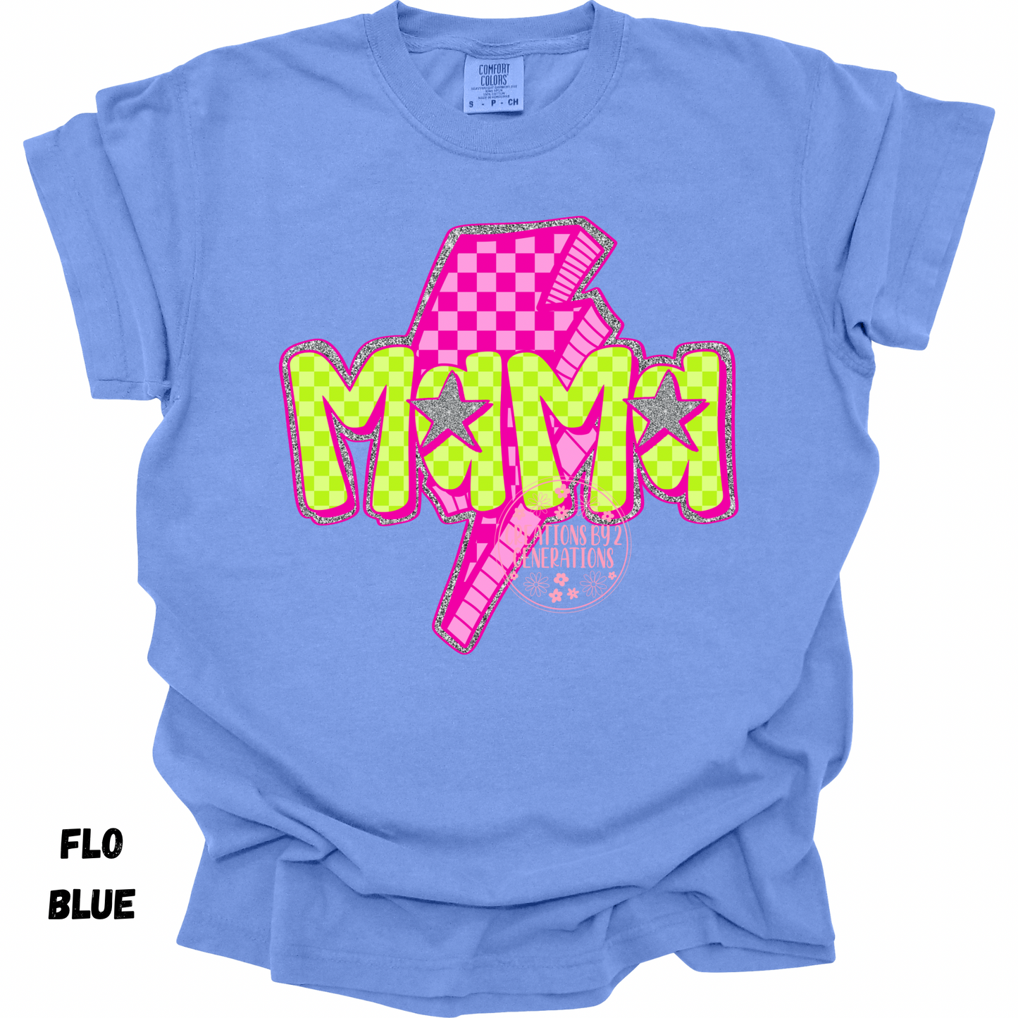 MAMA PINK CHECKERED BOLT PRINT