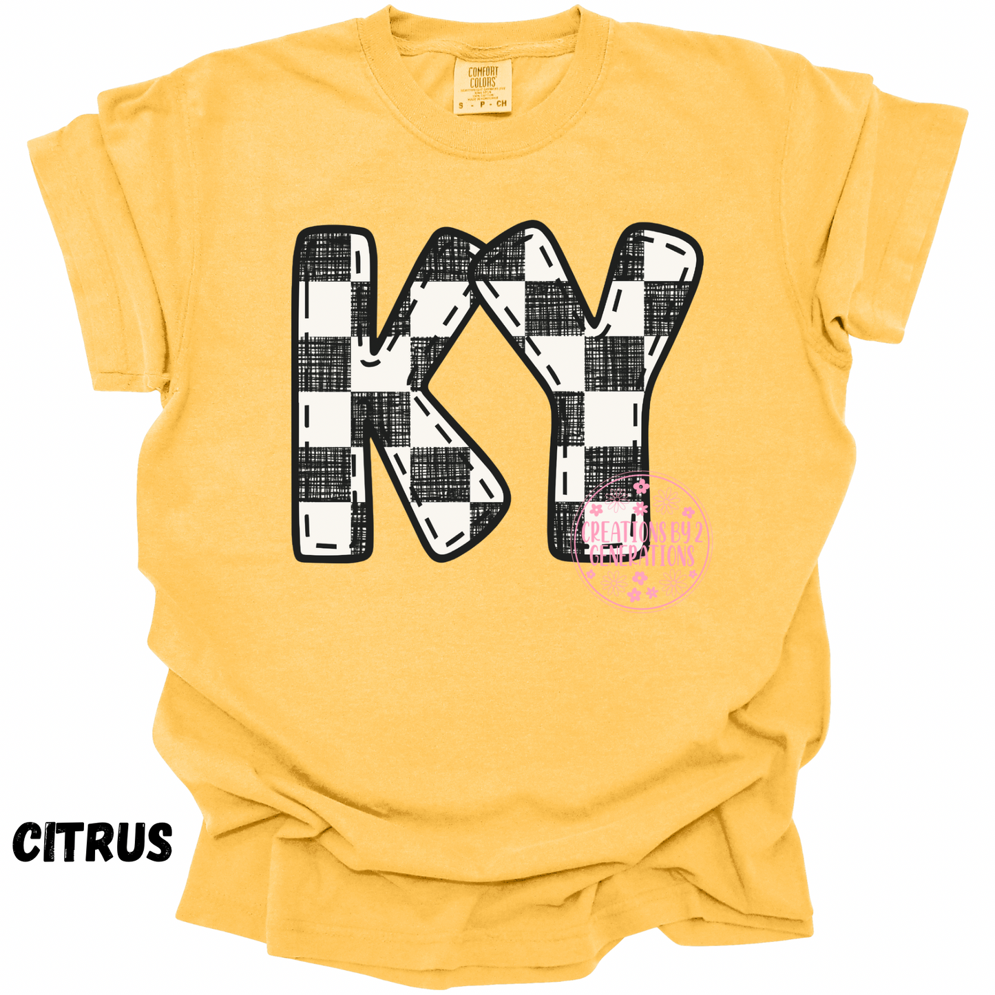 KY BLACK AND WHITE CHECKERED PRINT