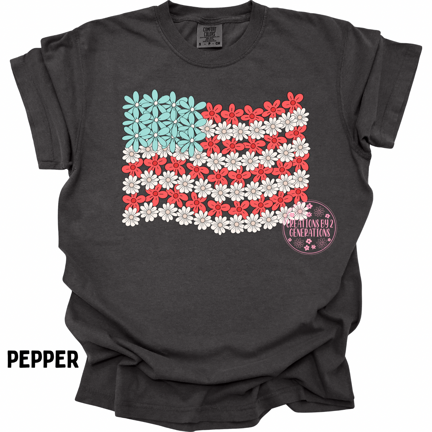 FLORAL FLAG RWB PRINT