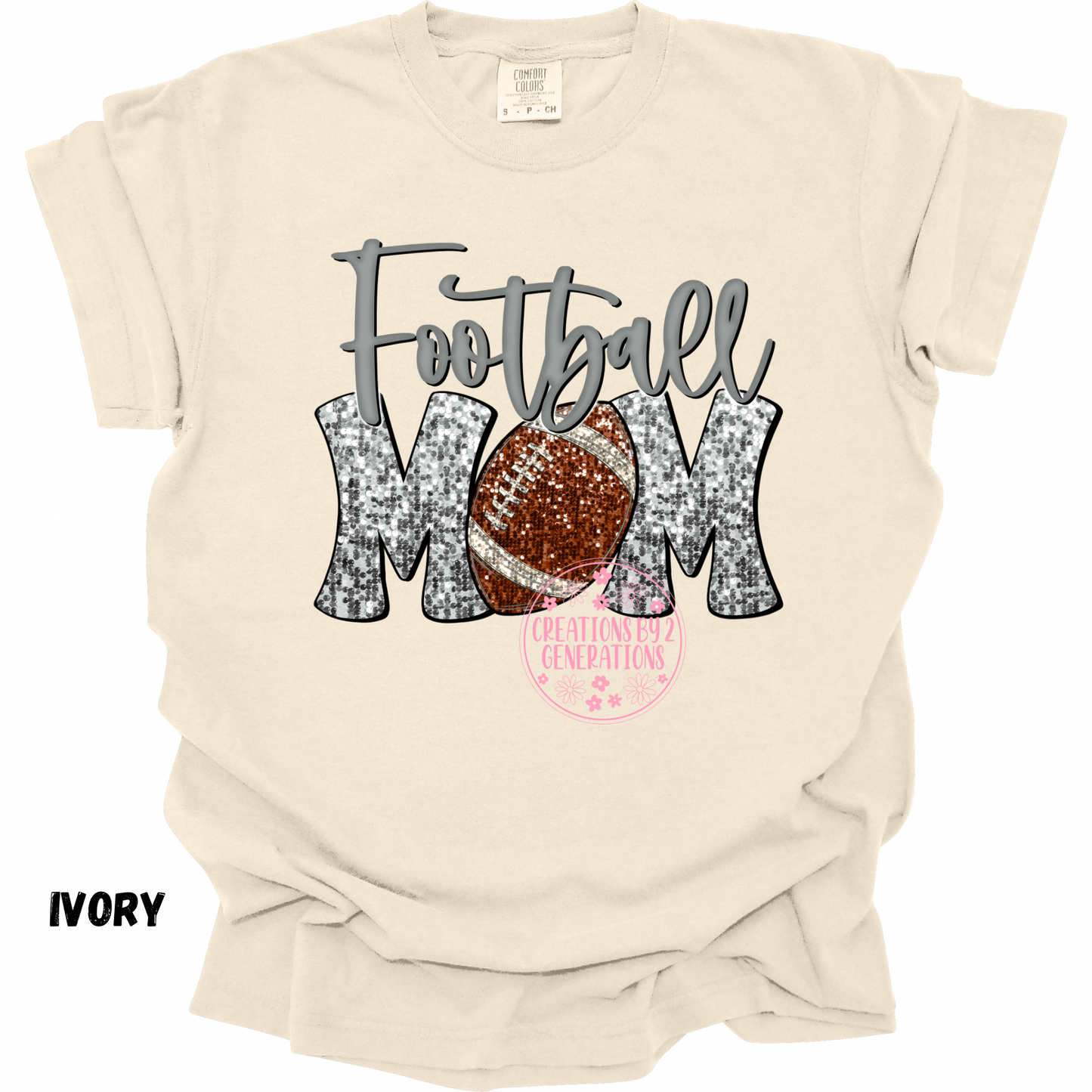 FOOTBALL MOM SILVER PRINT