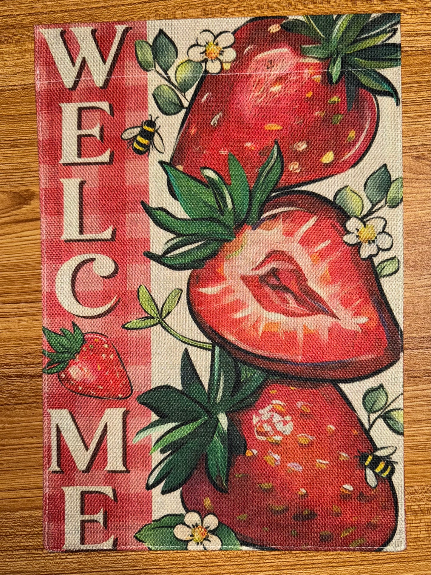 WELCOME STRAWBERRIES FLAG