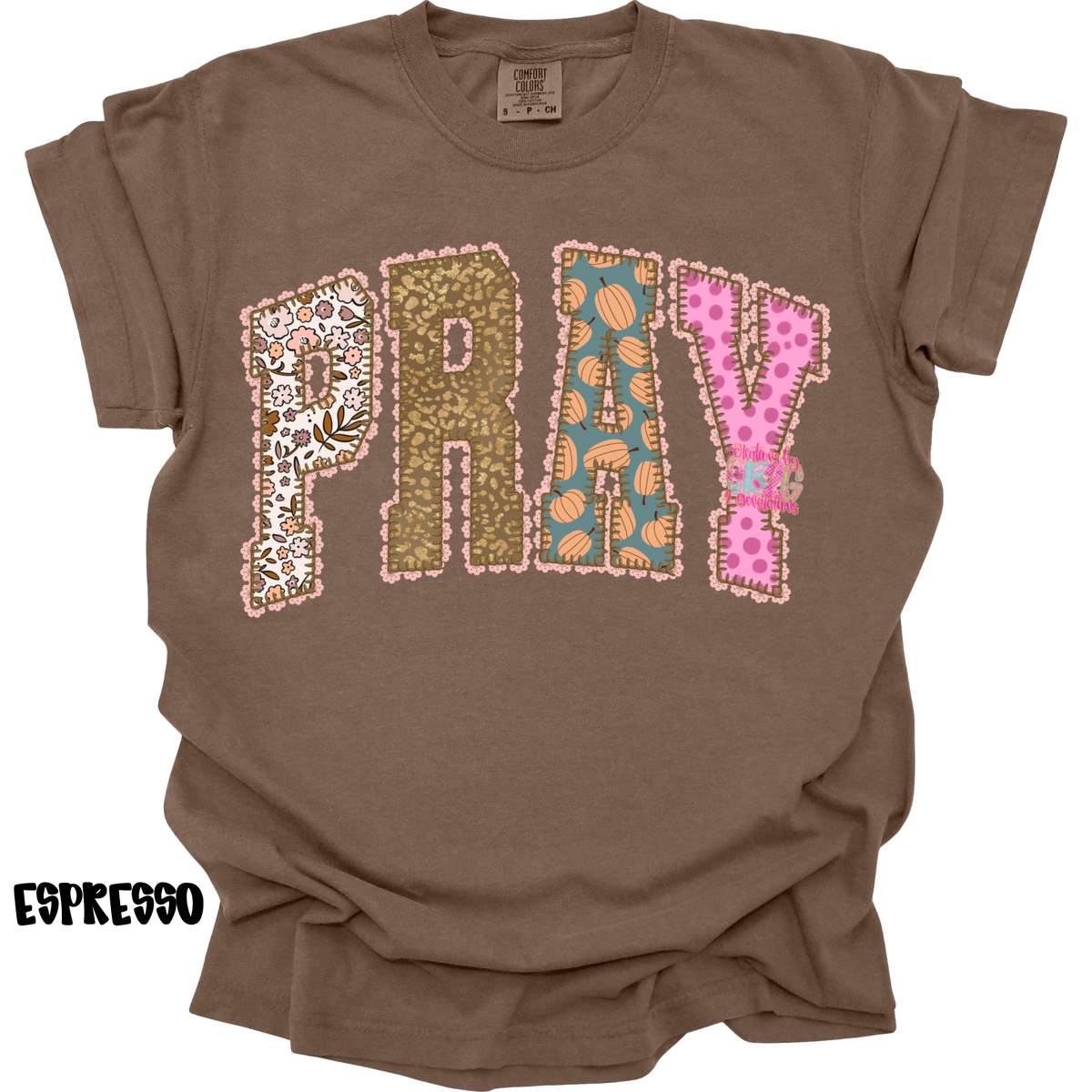 PRAY FALL FAUX EMBROIDERY