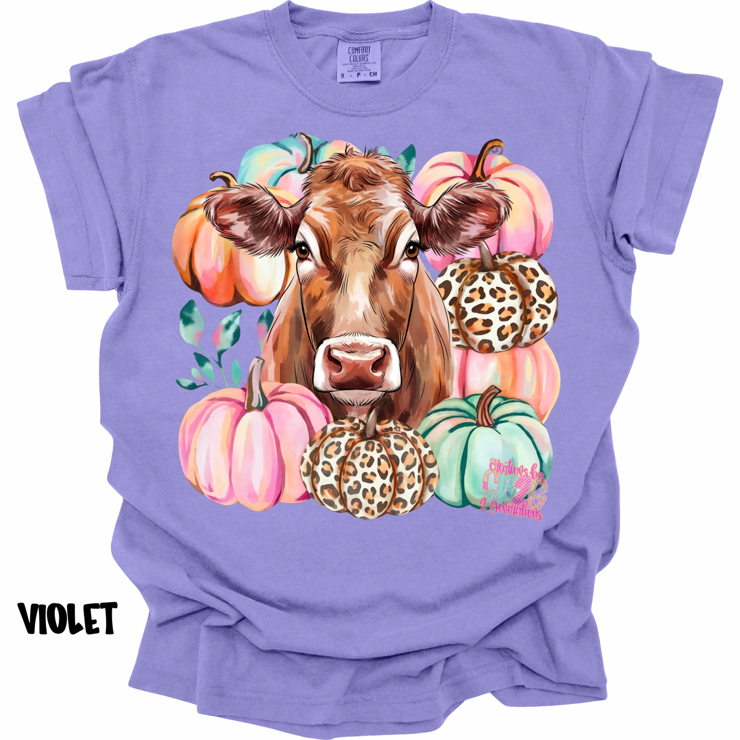 COW WITH PUMPKIN PINK/TEAL PREORDER