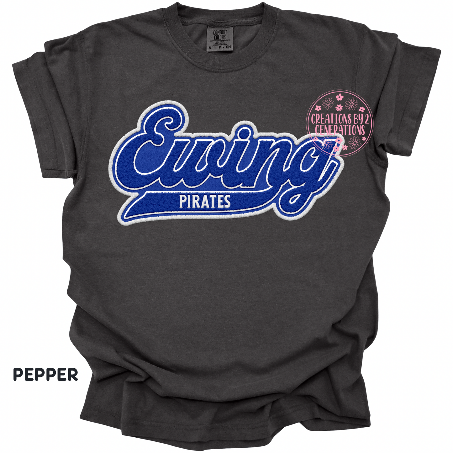 EWING PIRATES FAUX EMBROIDERY ADULT PRINT