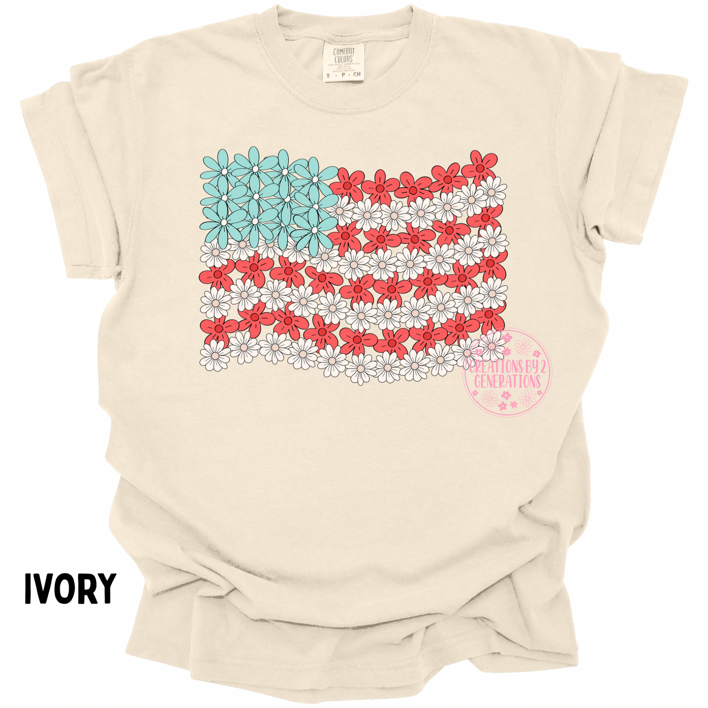 FLORAL FLAG RWB PRINT