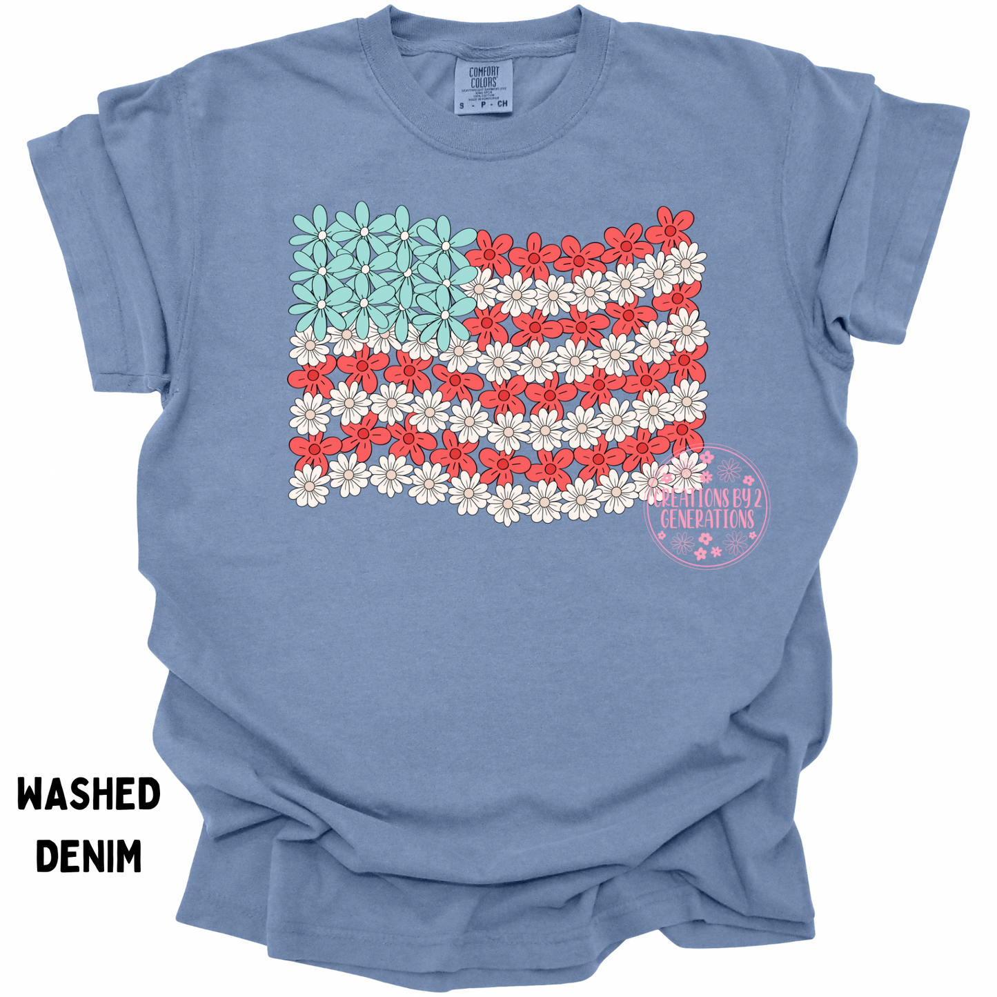 FLORAL FLAG RWB PRINT
