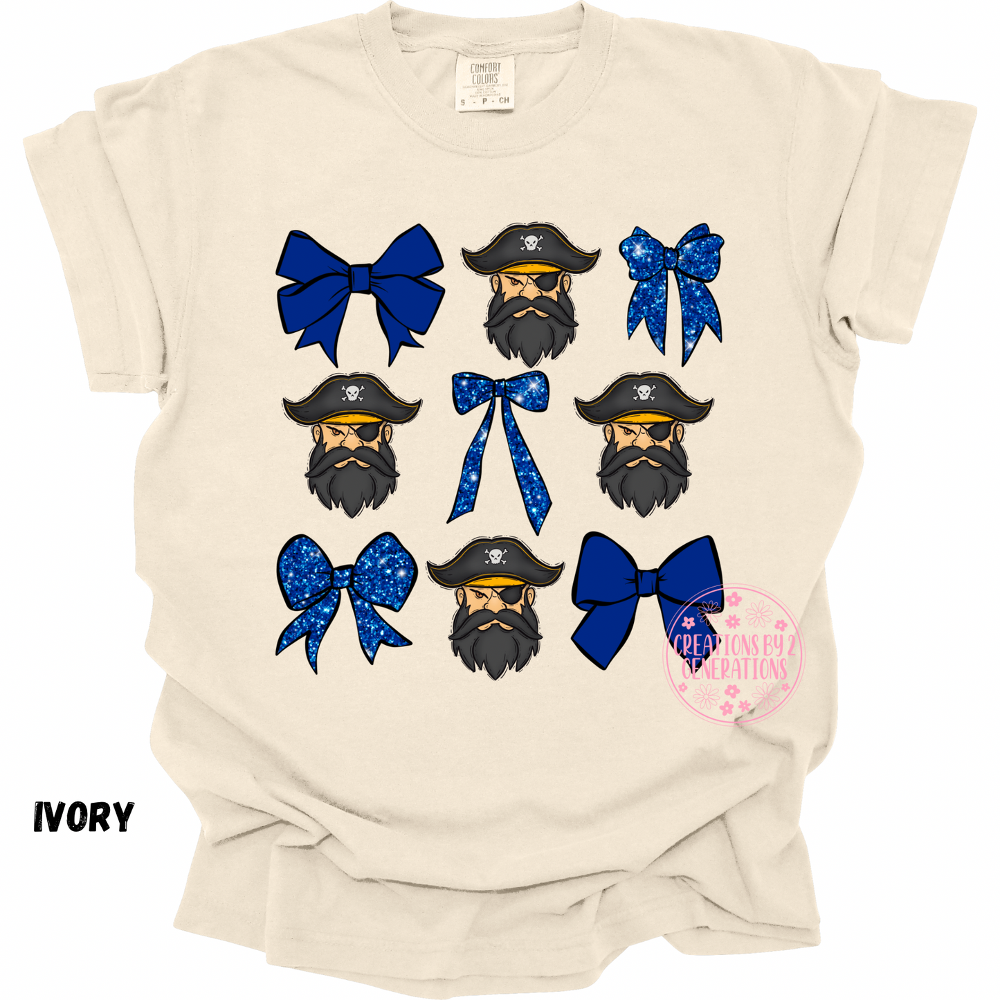 PIRATES HEAD WITH BLUE BOWS PREORDER