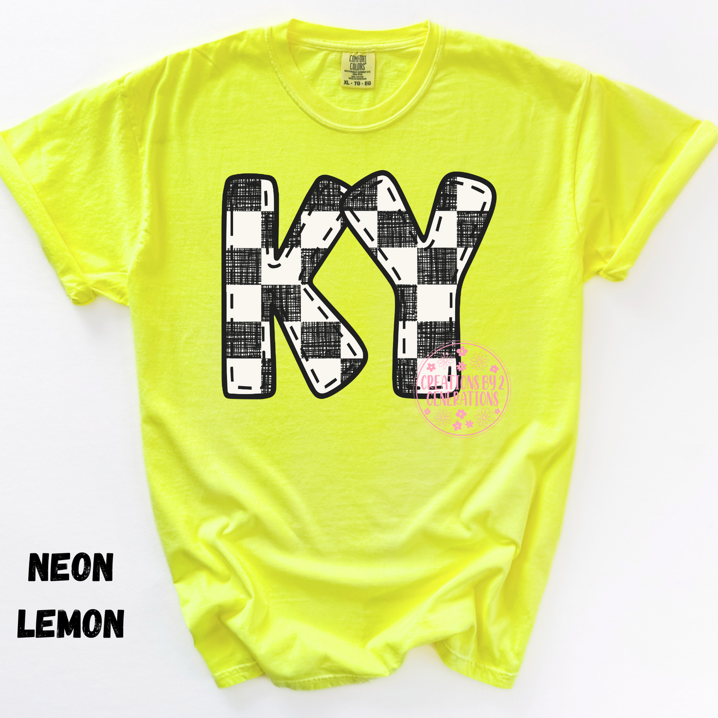 KY BLACK AND WHITE CHECKERED PRINT