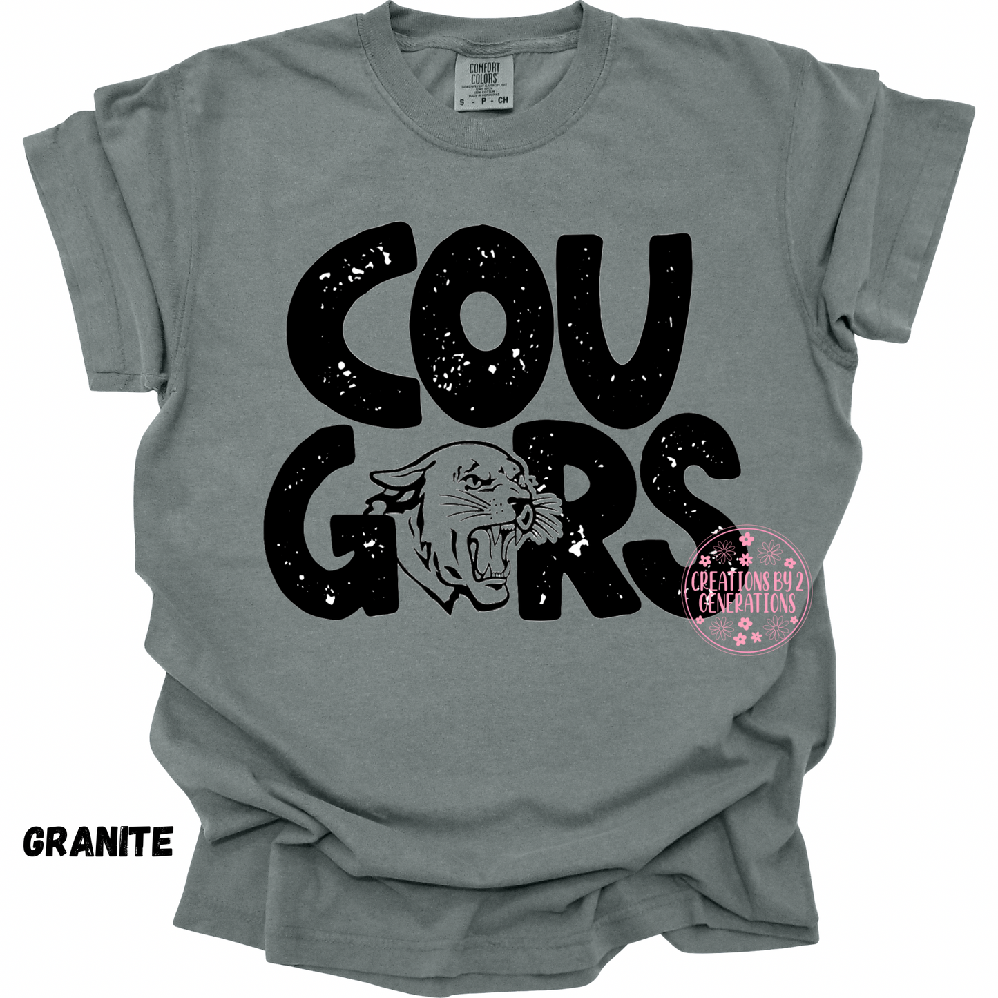 COUGARS BLACK DISTRESSED PREORDER