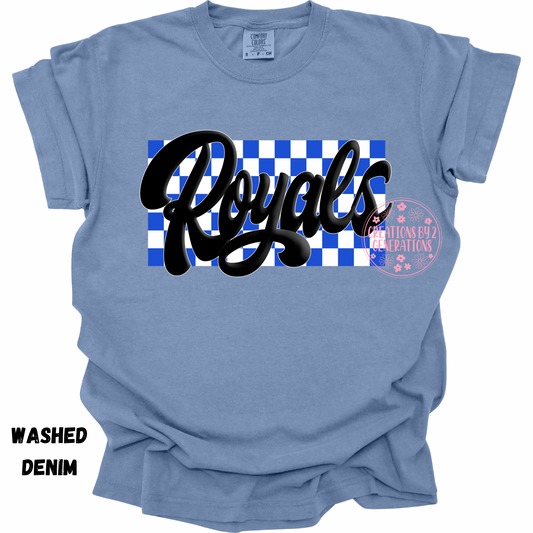 ROYALS WITH BLUE & WHITE CHECKERED PRINT