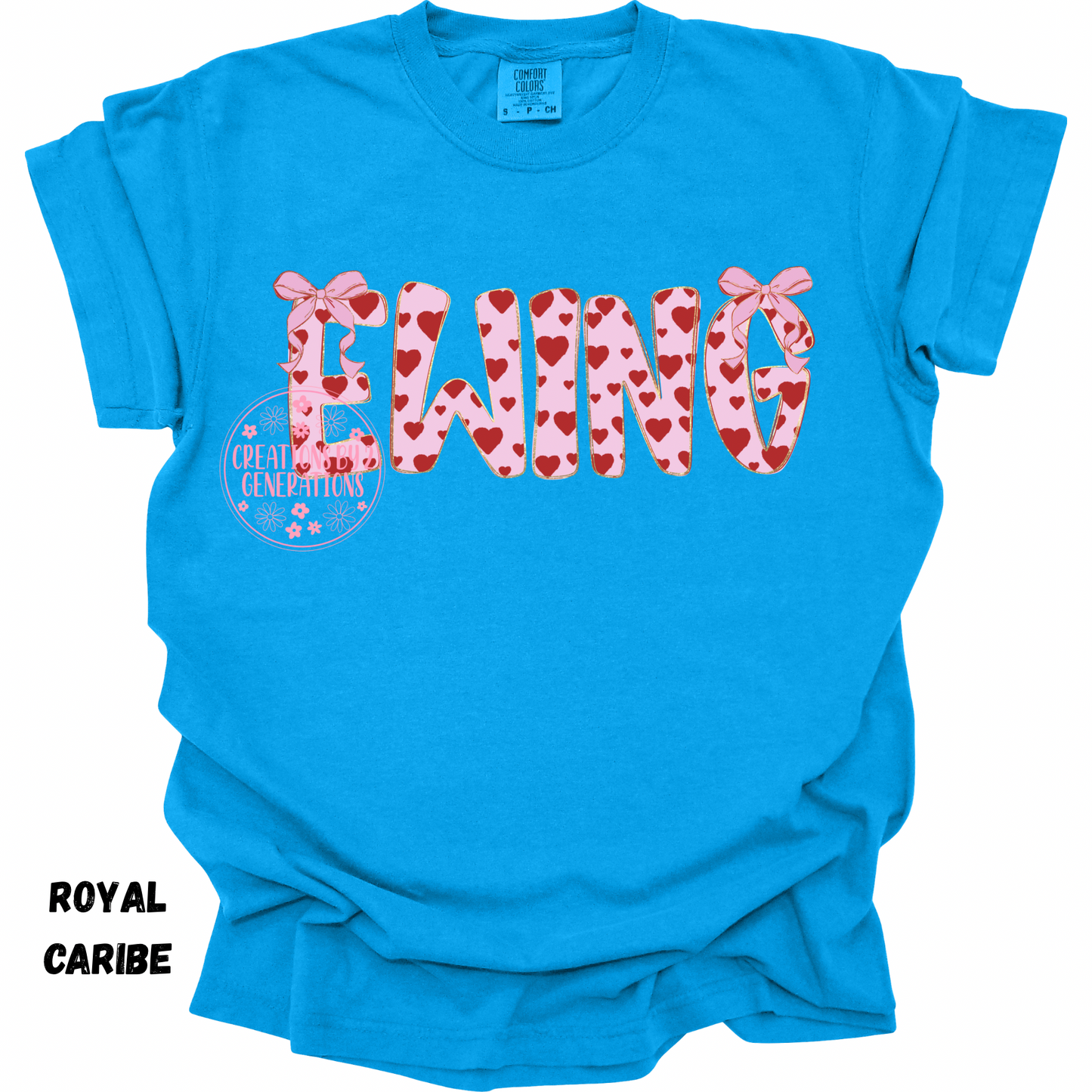 EWING PINK WITH RED HEARTS YOUTH