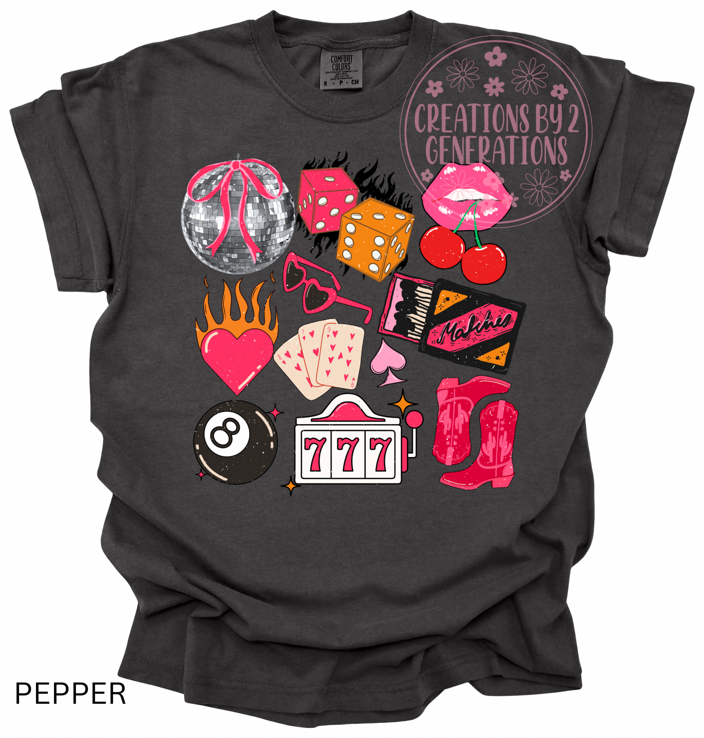 PINK VEGAS COLLEGE PRINT