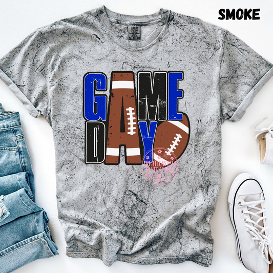 GAME DAY FOOTBALL BLUE AND BLACK PRINT