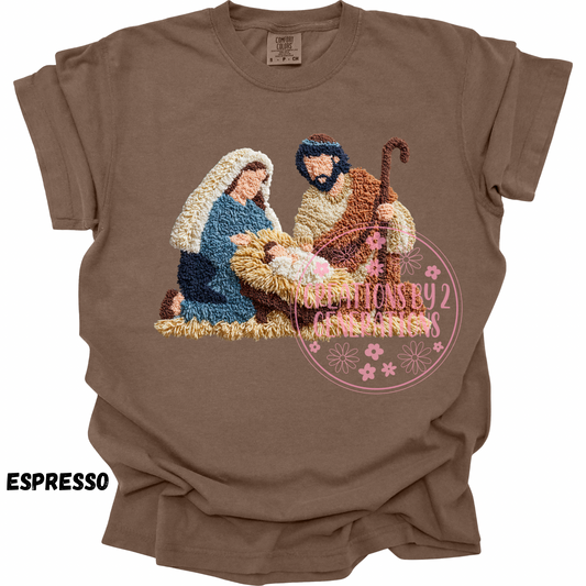 NATIVITY FAUX YARN PRINT