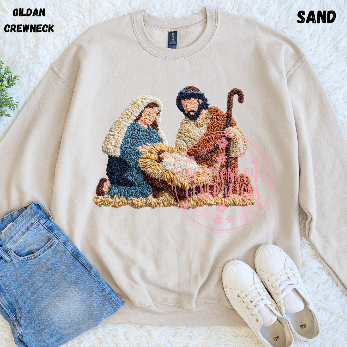 NATIVITY FAUX YARN PRINT