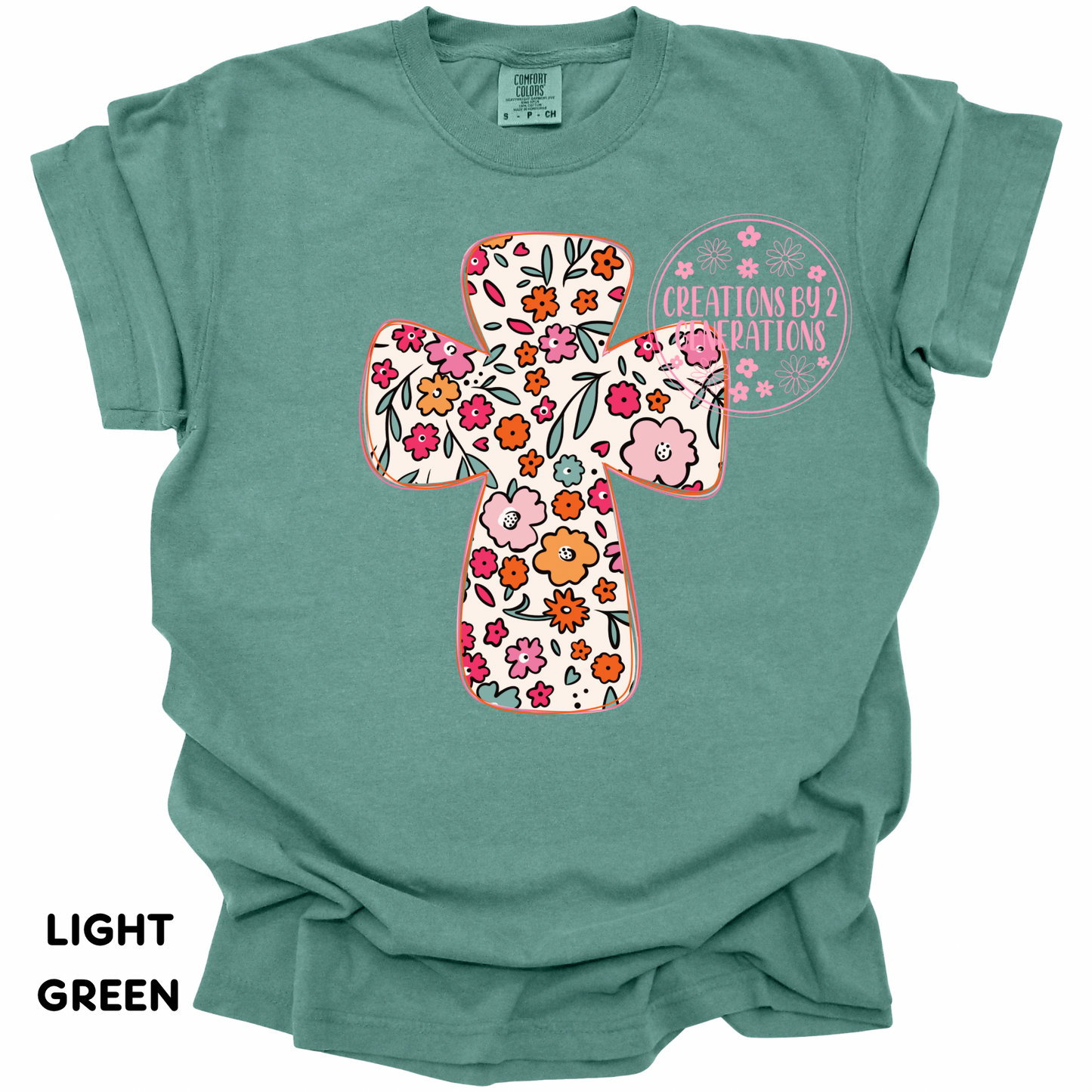 FLORAL CROSS PRINT