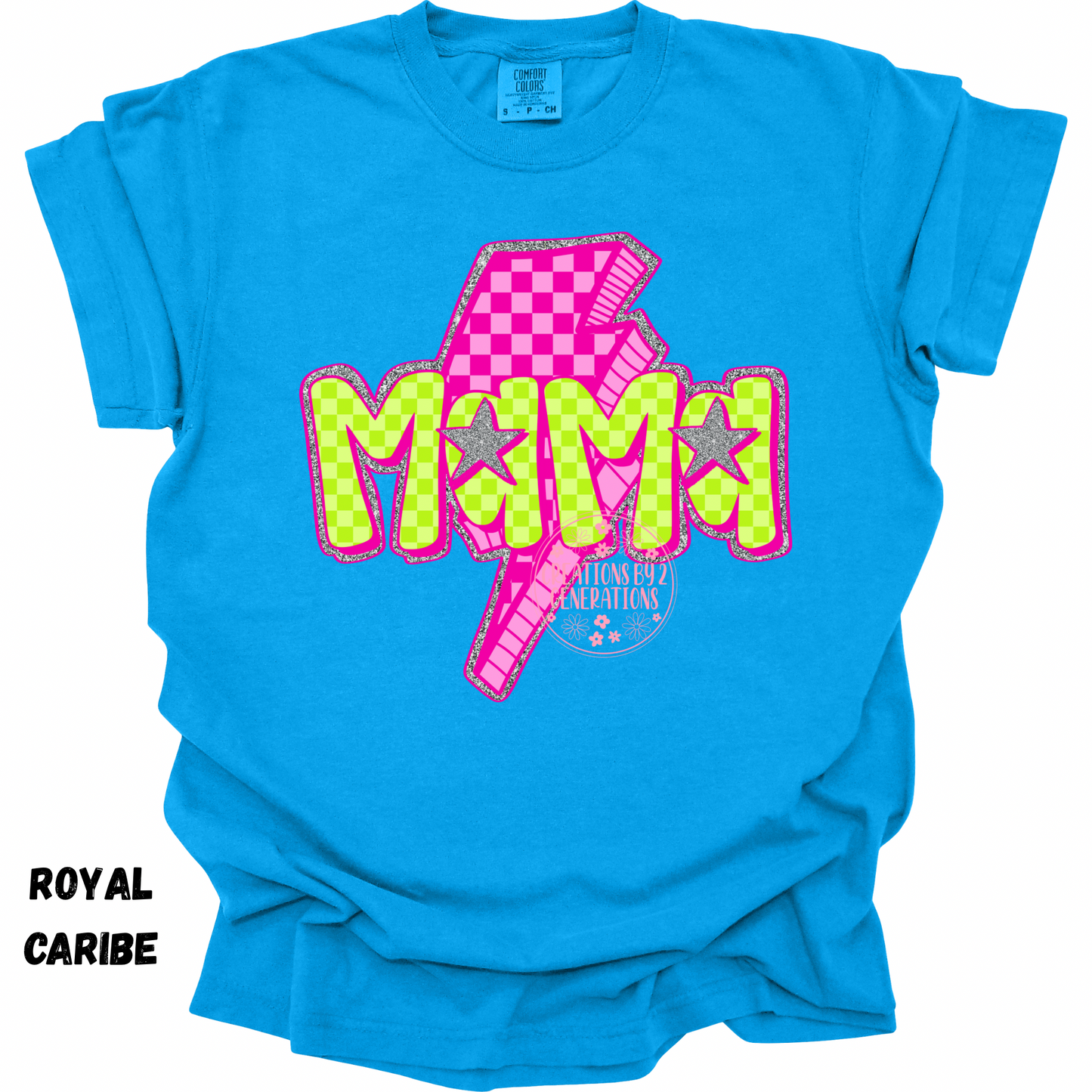 MAMA PINK CHECKERED BOLT PRINT