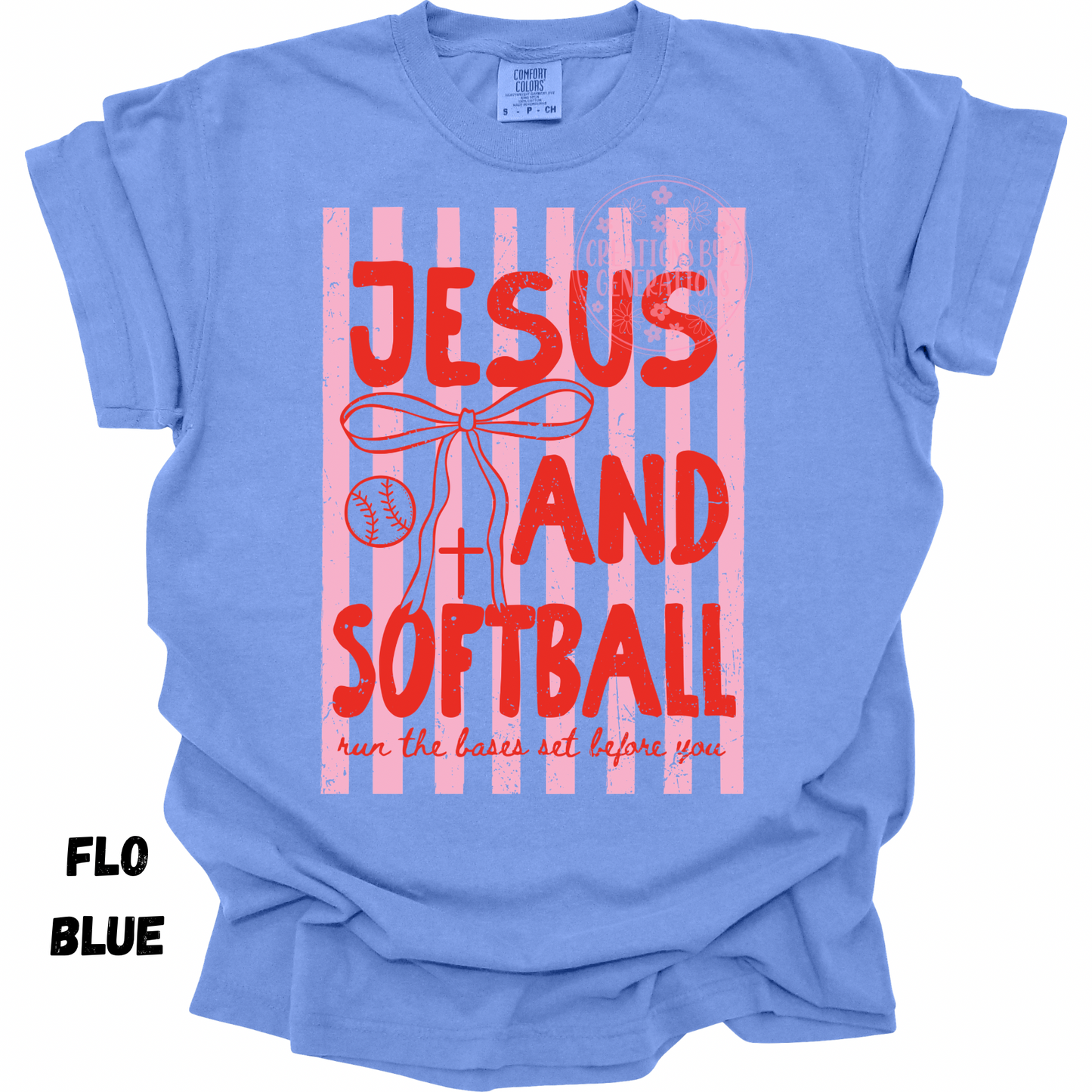 DISTRESSED JESUS AND SOFTBALL PINK/RED PREORDER (YOUTH)