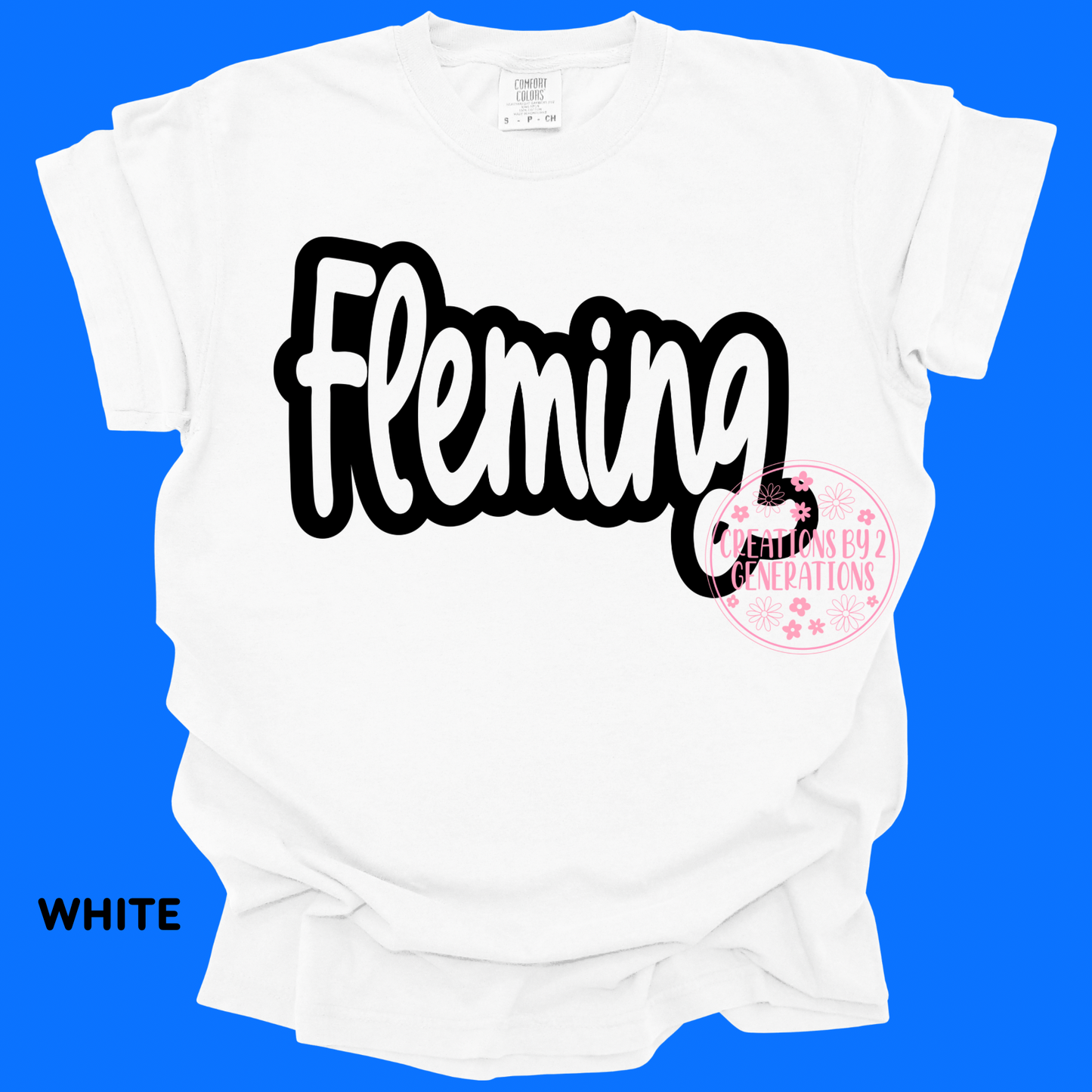 FLEMING BLACK CURSIVE OUTLINE PREORDER