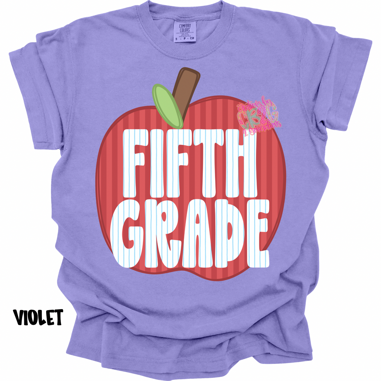 FIFTH GRADE APPLE STRIPES PREORDER (YOUTH)