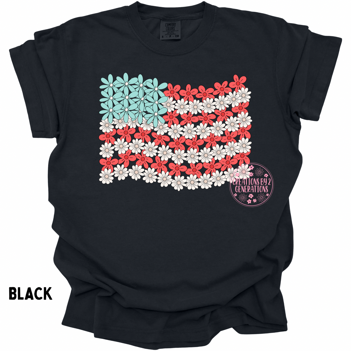 FLORAL FLAG RWB PRINT