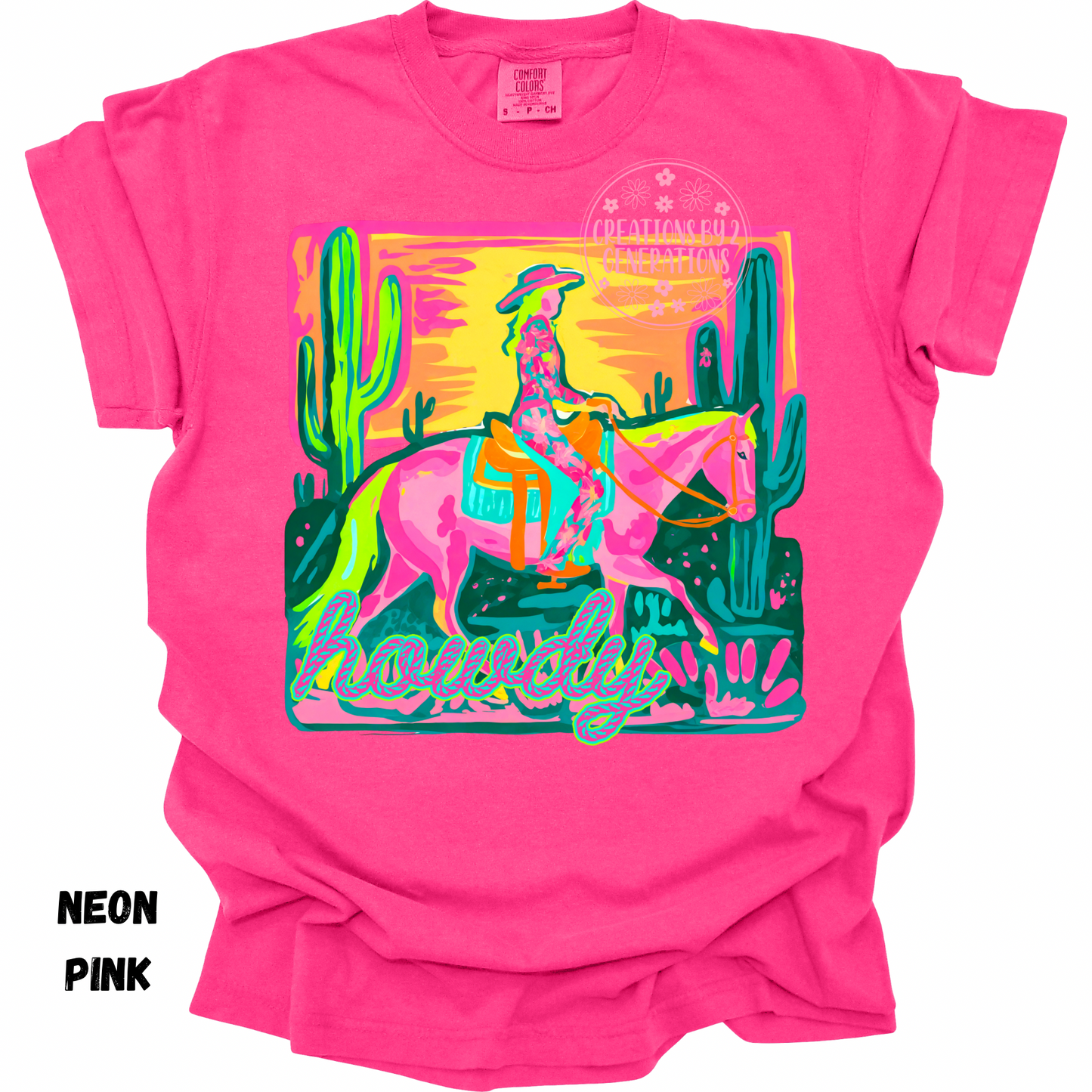 HOWDY WITH HORSE & COWGIRL PRINT (YOUTH)