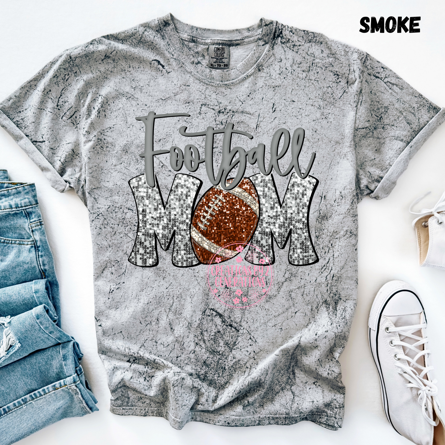 FOOTBALL MOM SILVER PRINT
