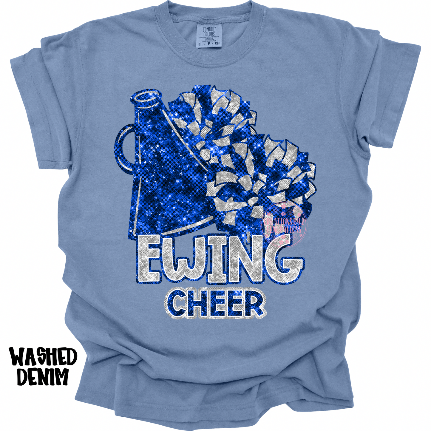 EWING CHEER BLUE/SILVER FAUX SEQUINS PREORDER