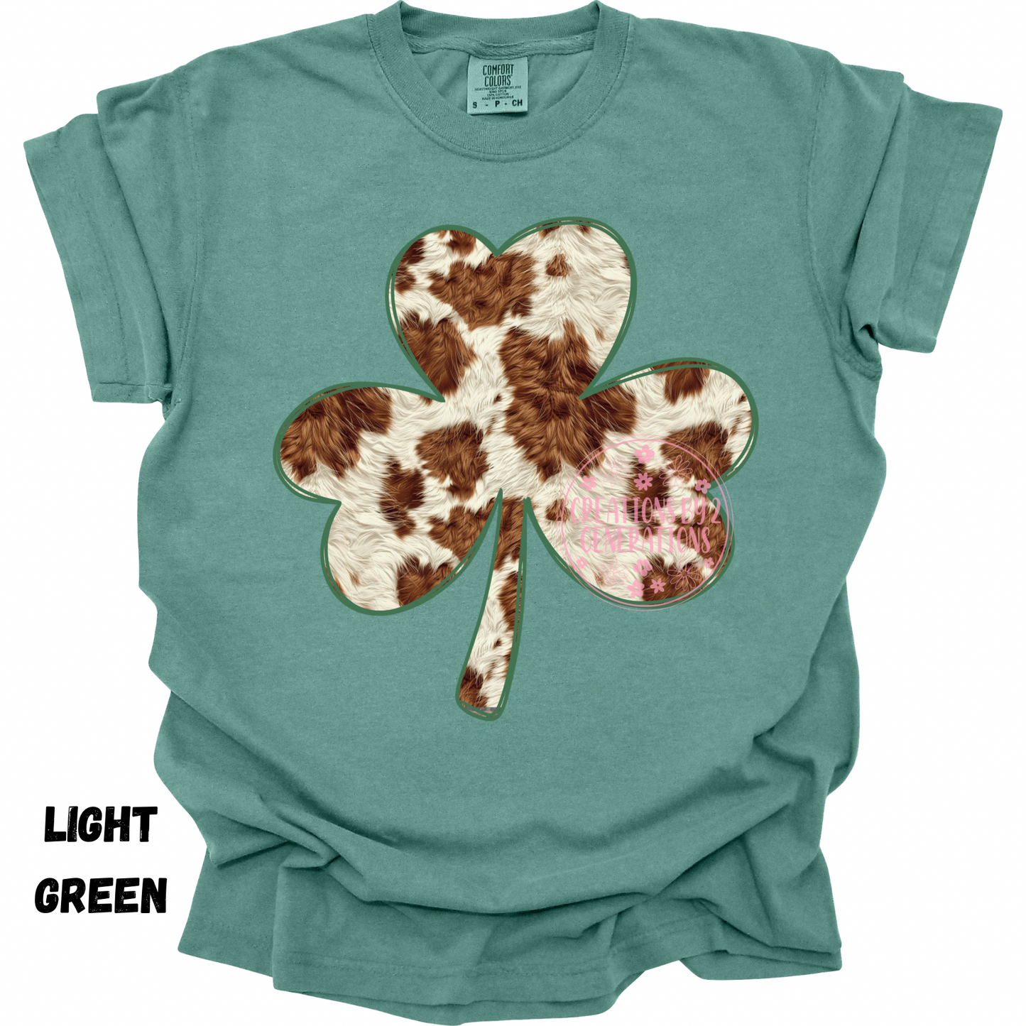 SHAMROCK COW PRINT FAUX TEXTURED