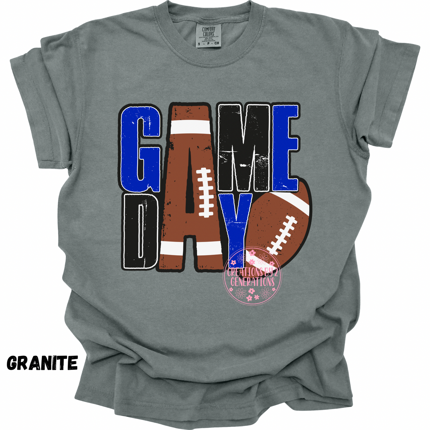 GAME DAY FOOTBALL BLUE AND BLACK PRINT (YOUTH)