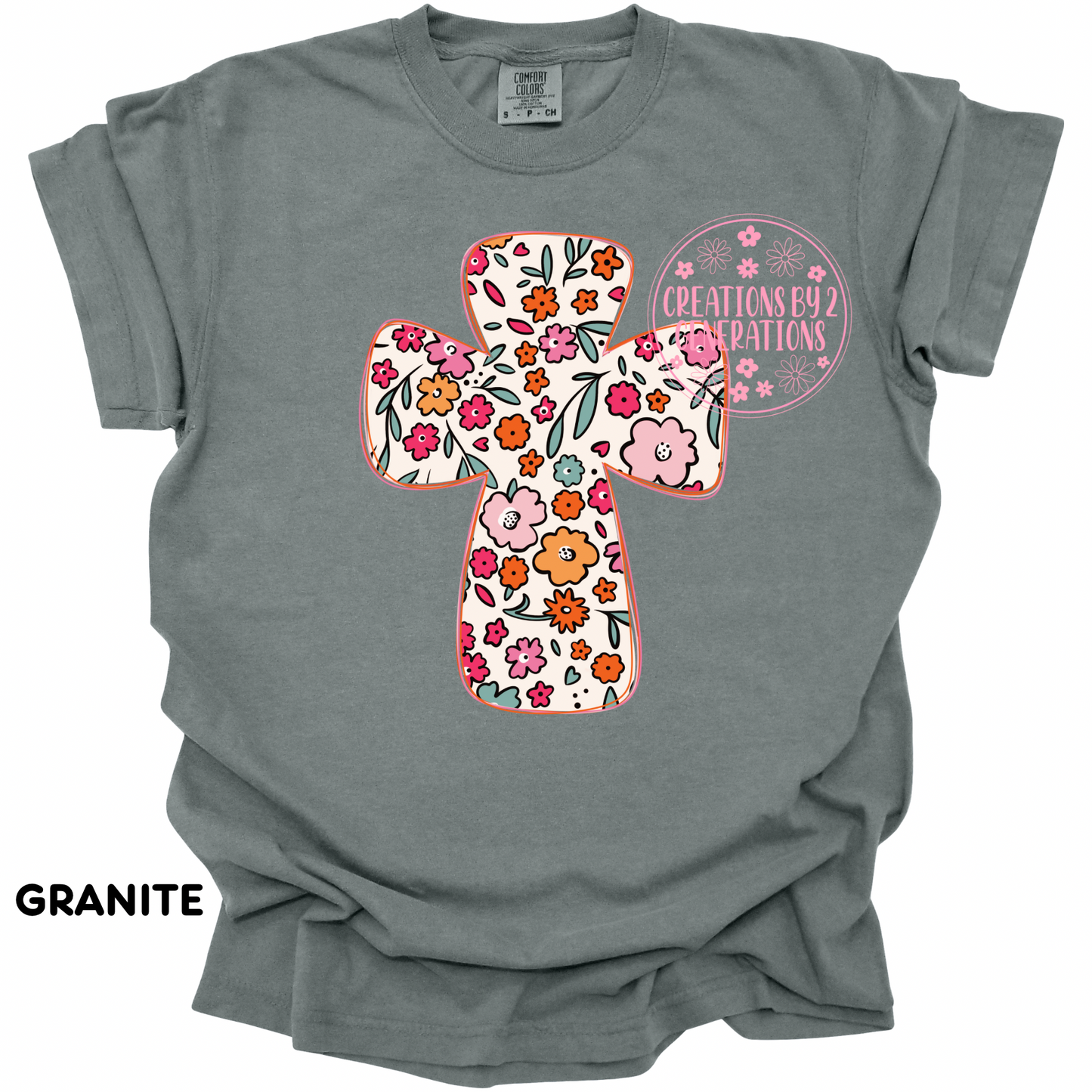 FLORAL CROSS PRINT