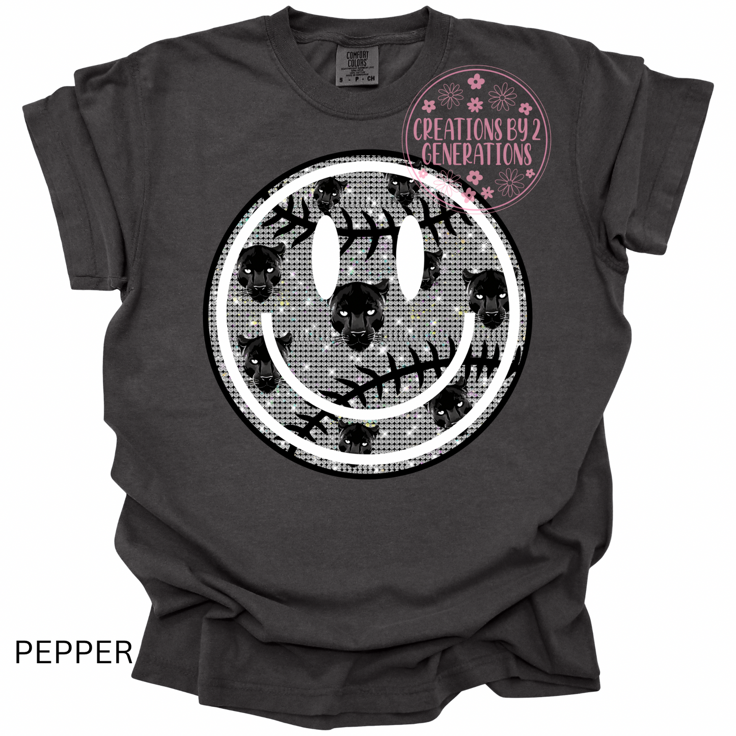 SMILEY SPARKLE PANTHERS BASEBALL PRINT