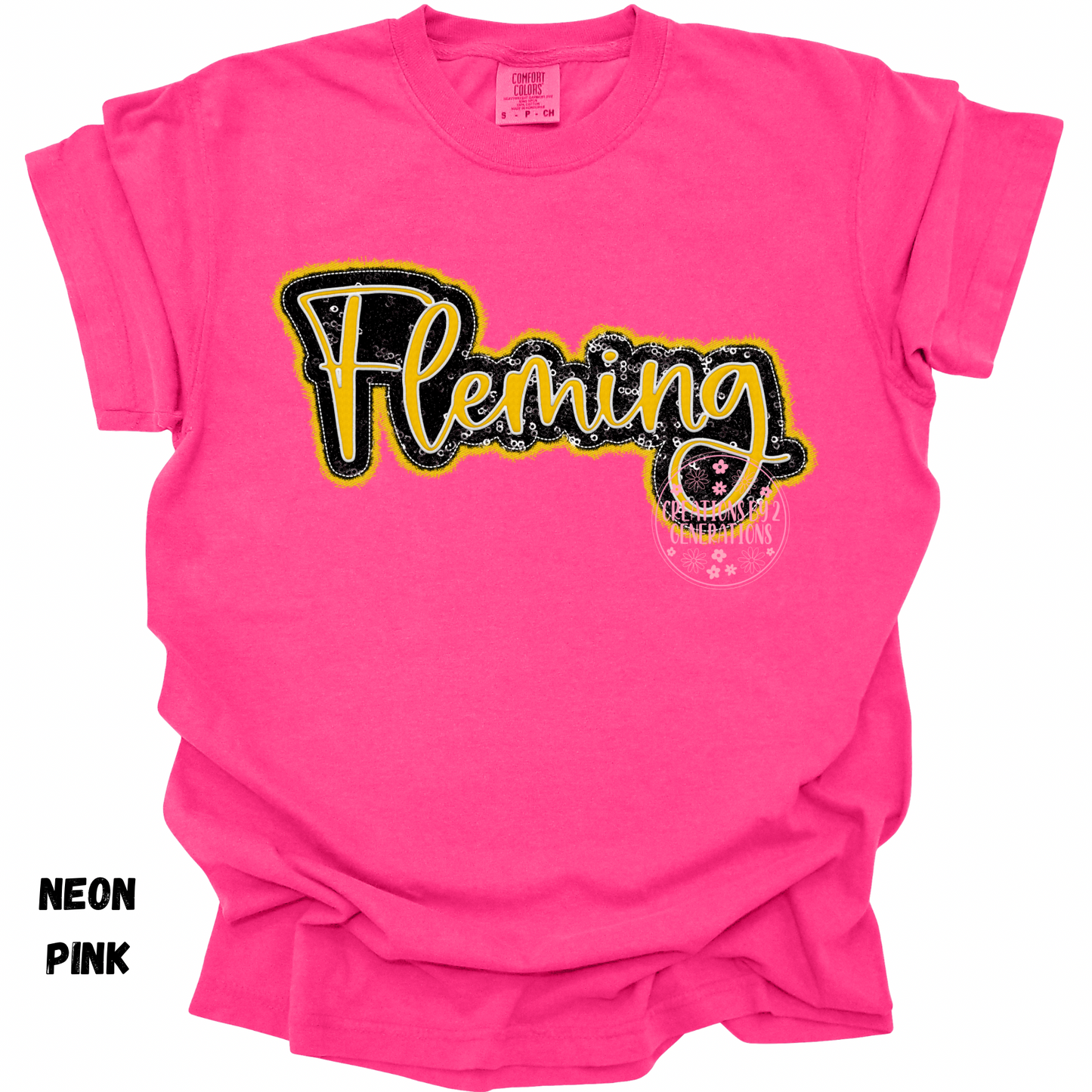 FLEMING FAUX SEQUINS AND EMBROIDERY PRINT