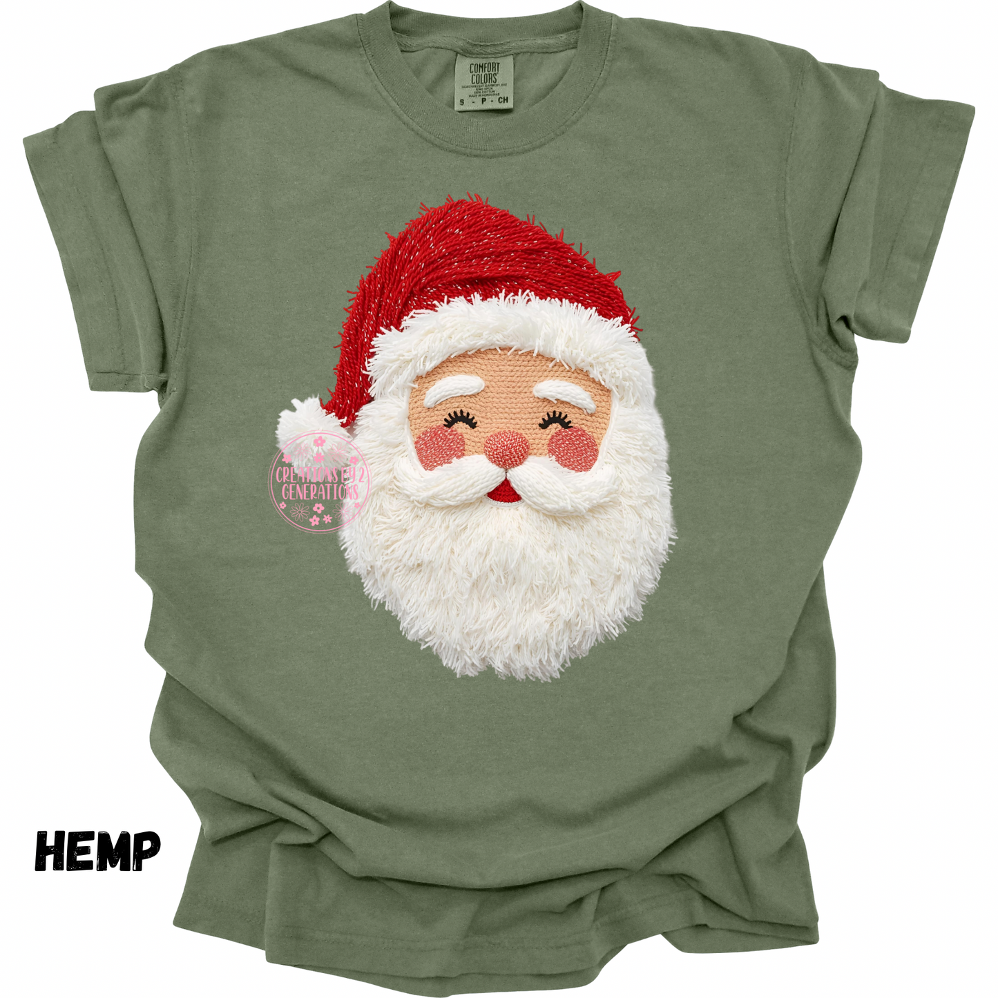 SANTA FAUX YARN PRINT
