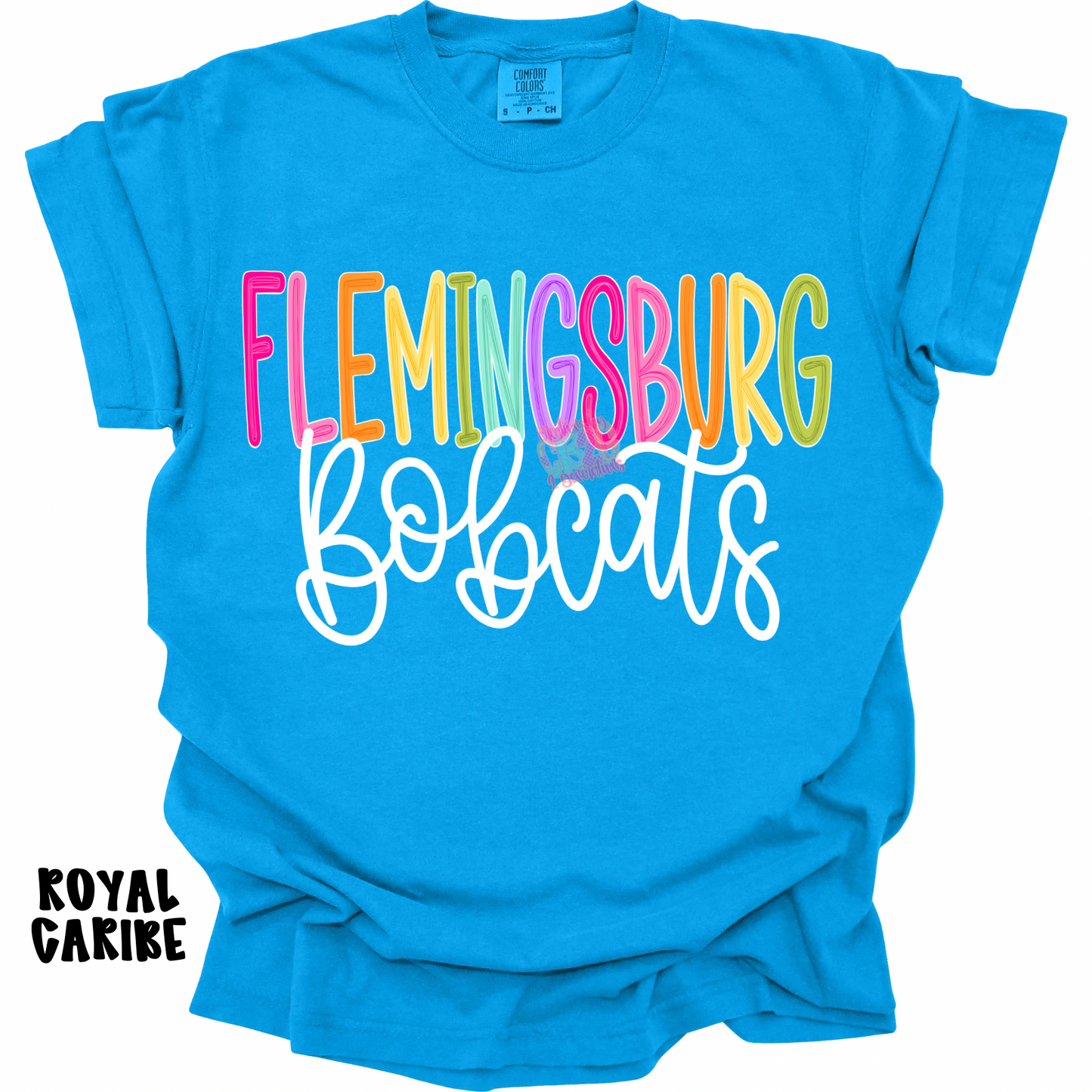 FLEMINGSBURG BOBCATS COLOR POP WITH WHITE CURSIVE PREORDER