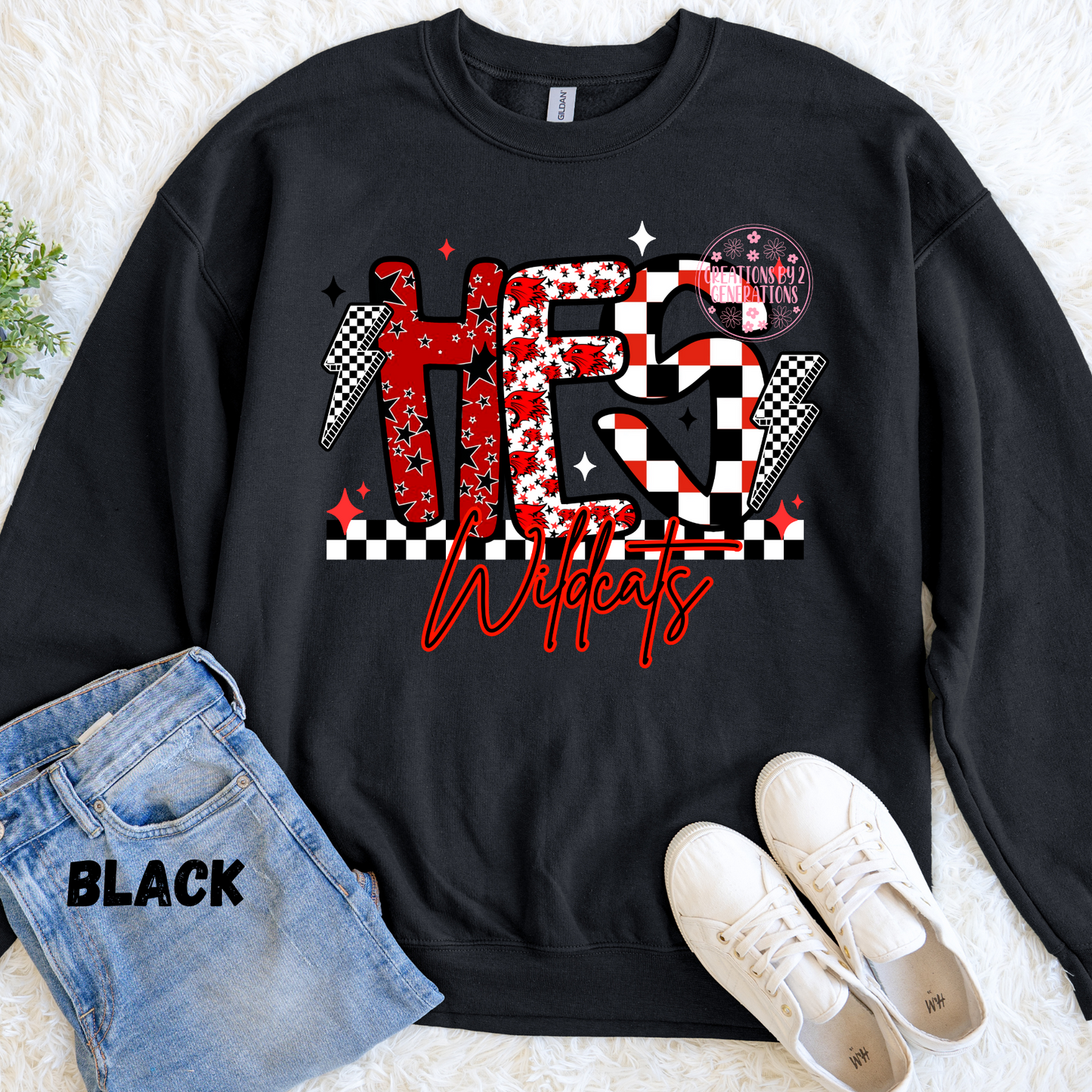 HES WILDCATS CHECKERED SWEATSHIRT PREORDER