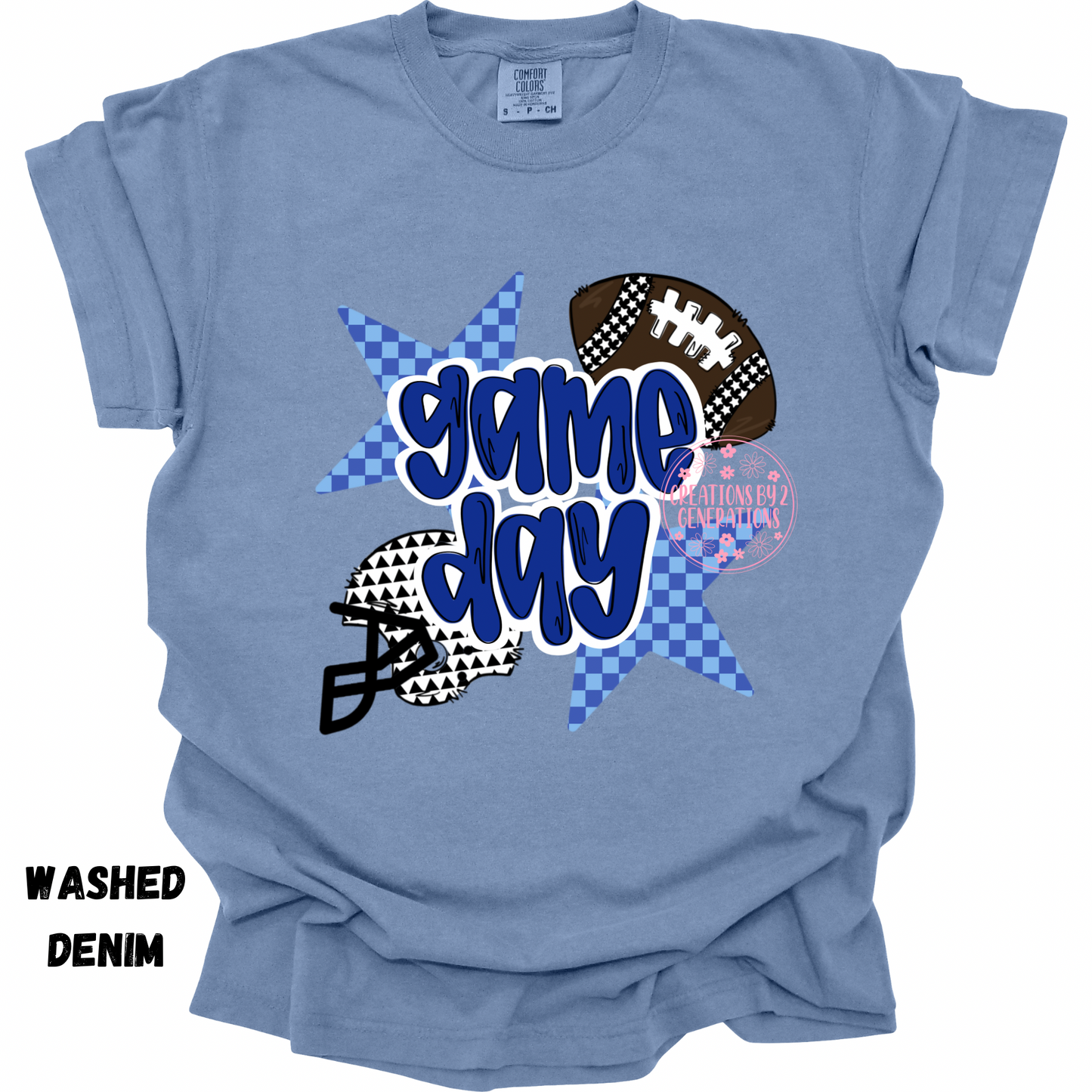 GAME DAY FOOTBALL BLUE STARS PRINT