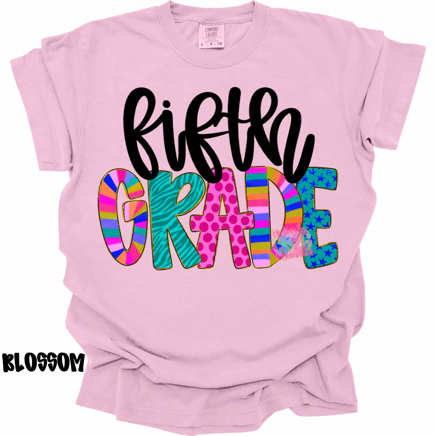 FIFTH GRADE COLORFUL PATTERNS BLACK CURSIVE PREORDER
