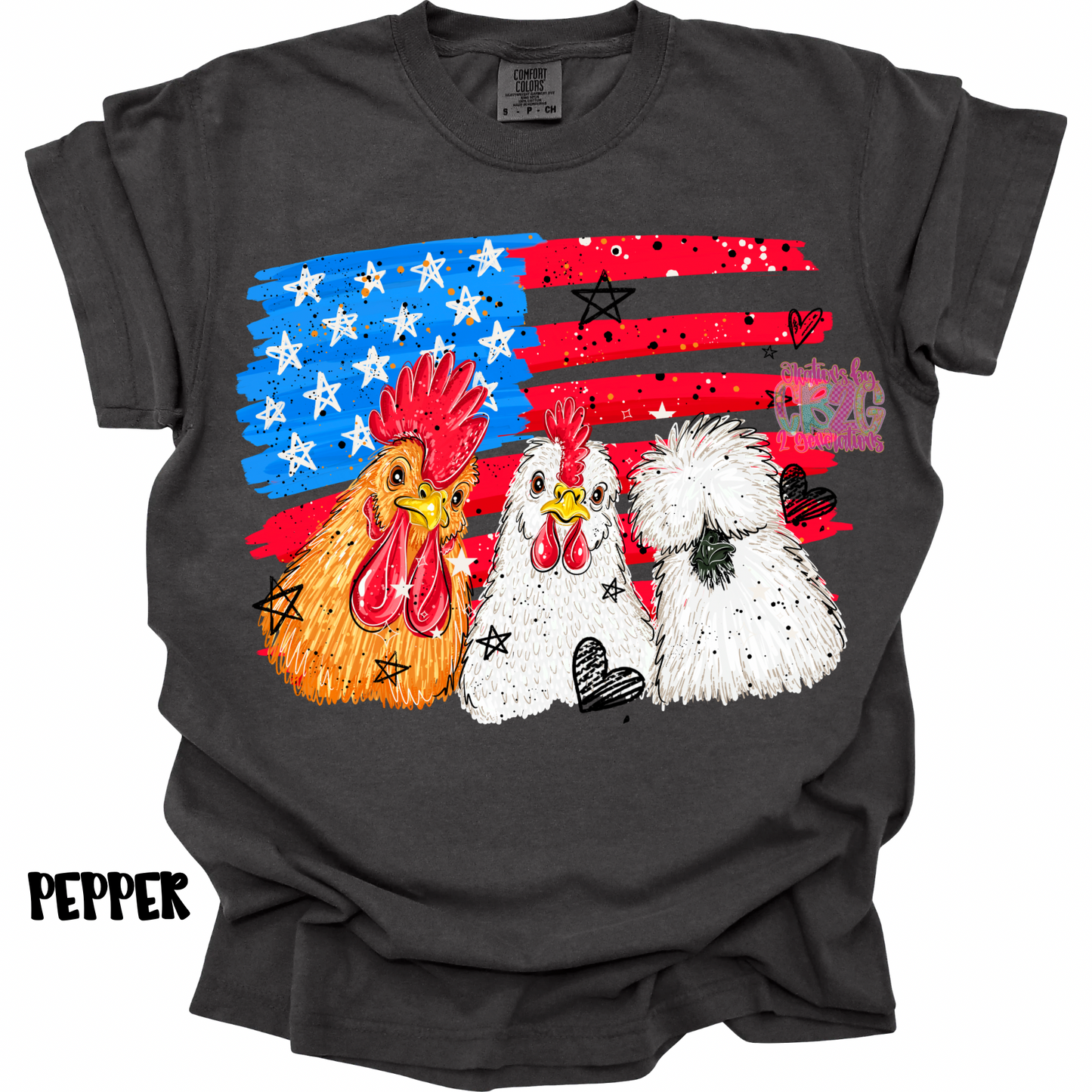 3 CHICKENS WITH FLAG PREORDER (YOUTH)
