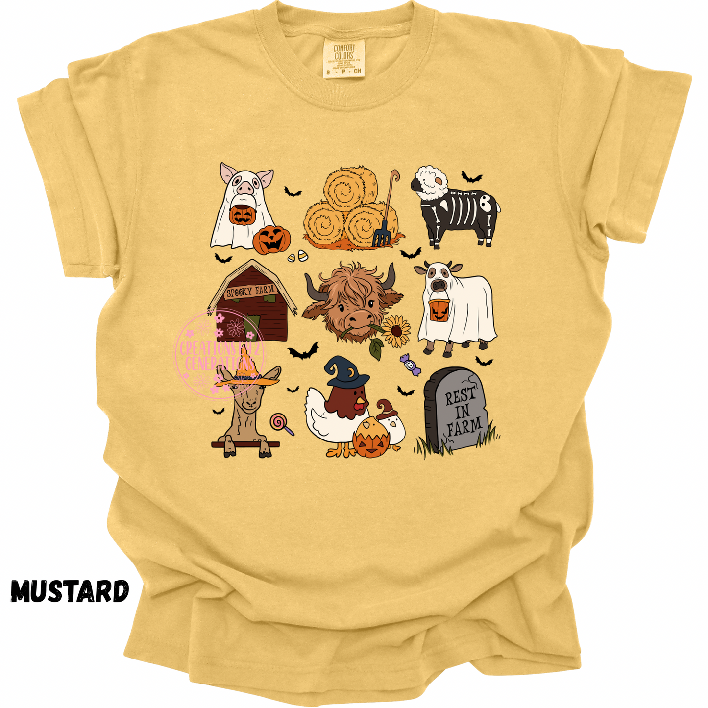 FARM ANIMALS HALLOWEEN PRINT