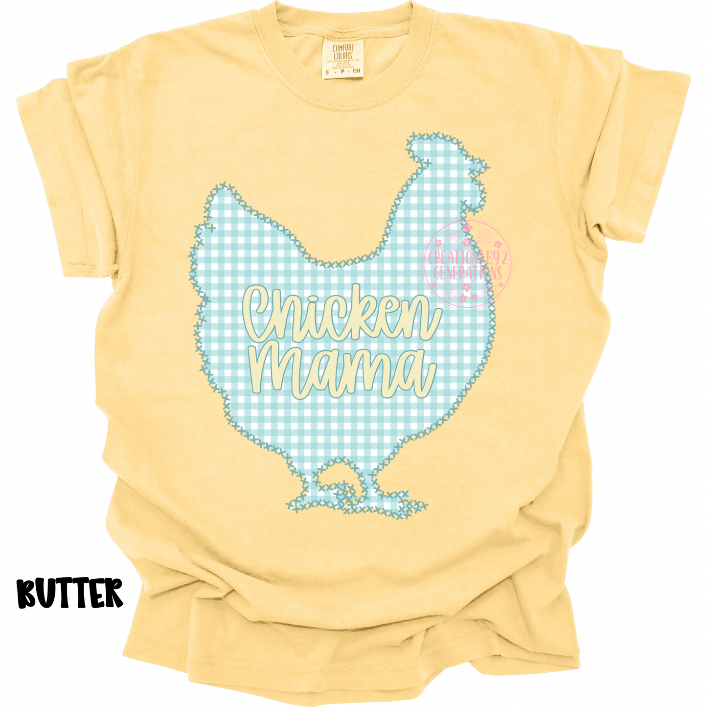 CHICKEN MAMA BLUE CHECKERED PREORDER