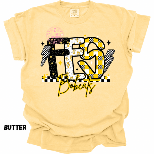 FES BOBCATS BLACK/YELLOW/WHITE PRINT (YOUTH)