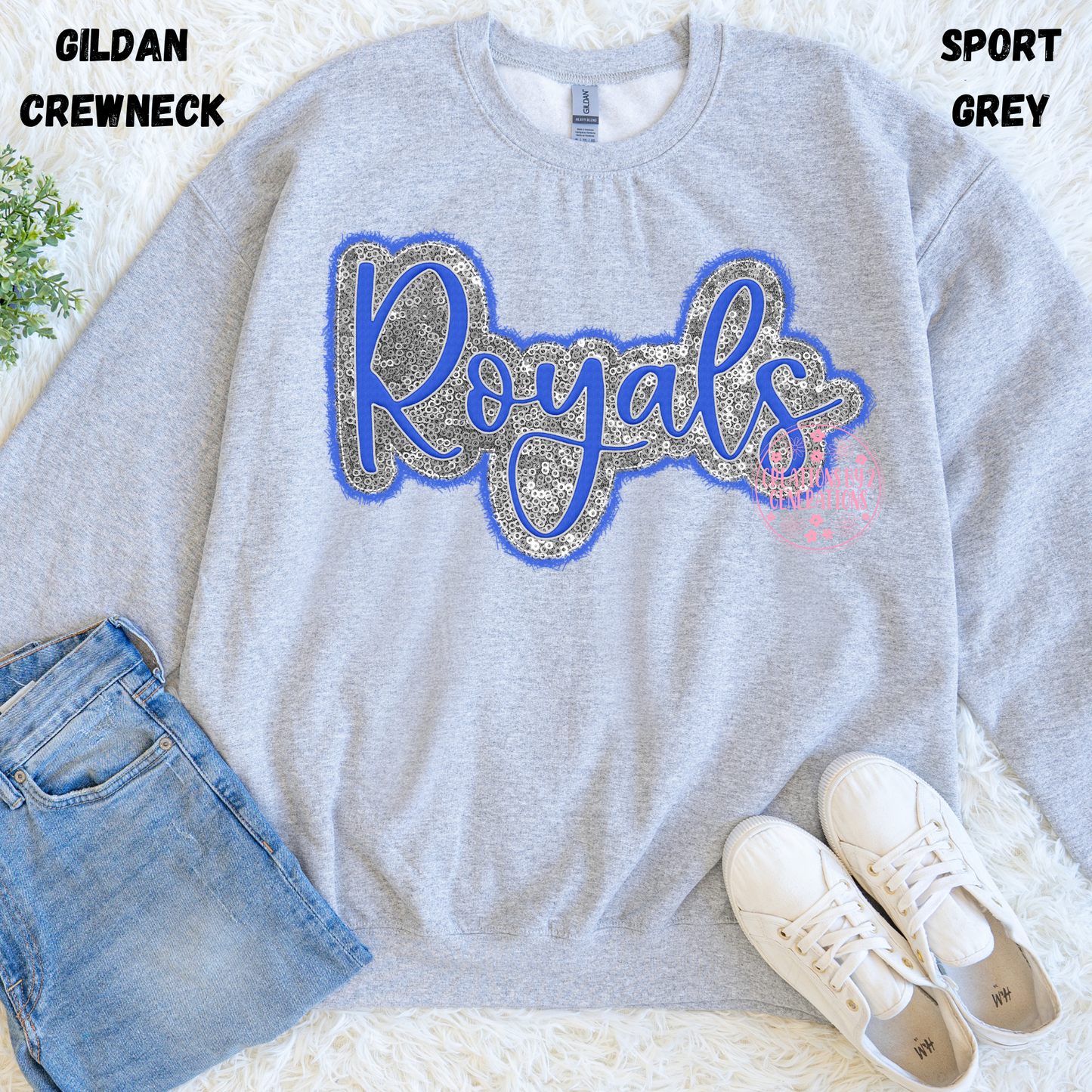 ROYALS CURSIVE FAUX SEQUINS SWEATSHIRT PREORDER (YOUTH)